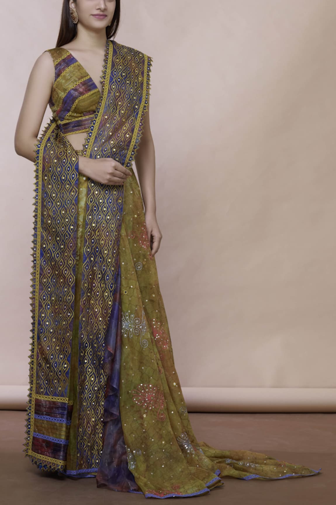 Poonam Dubey Embroidered Pant Saree Set