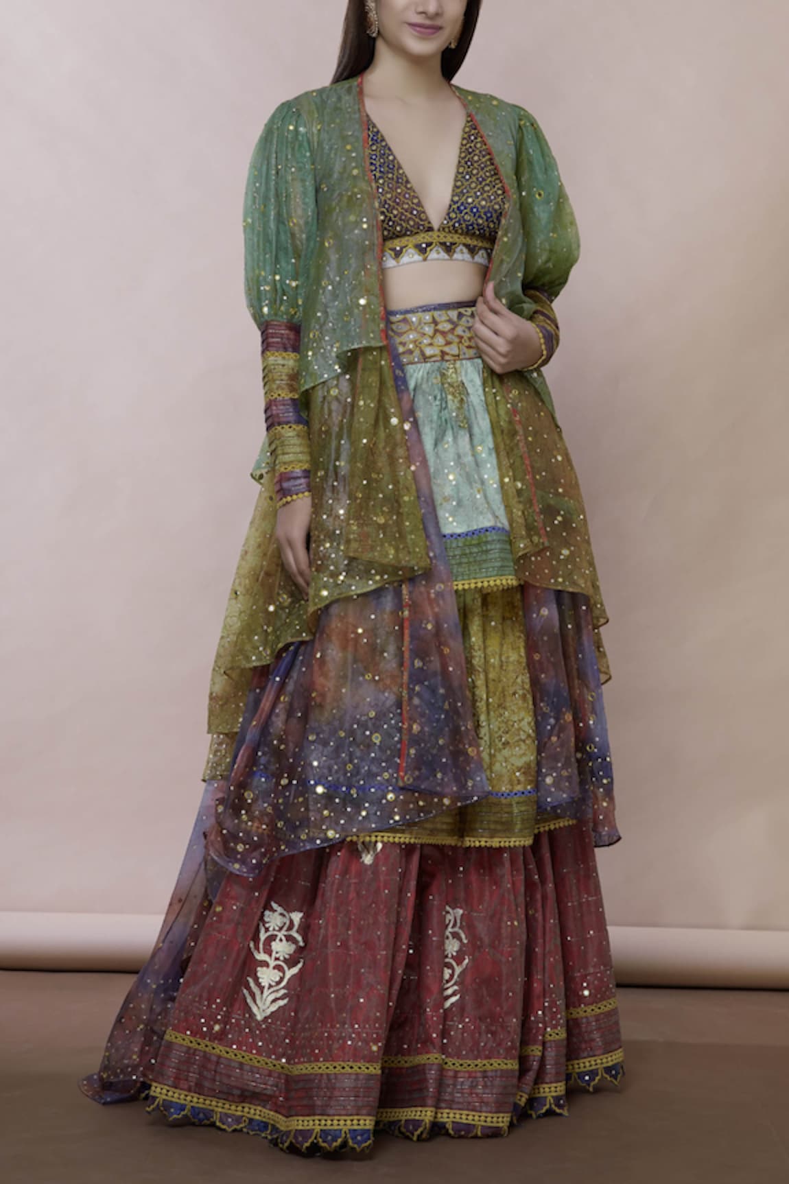 Poonam Dubey Embroidered Jacket Lehenga Set