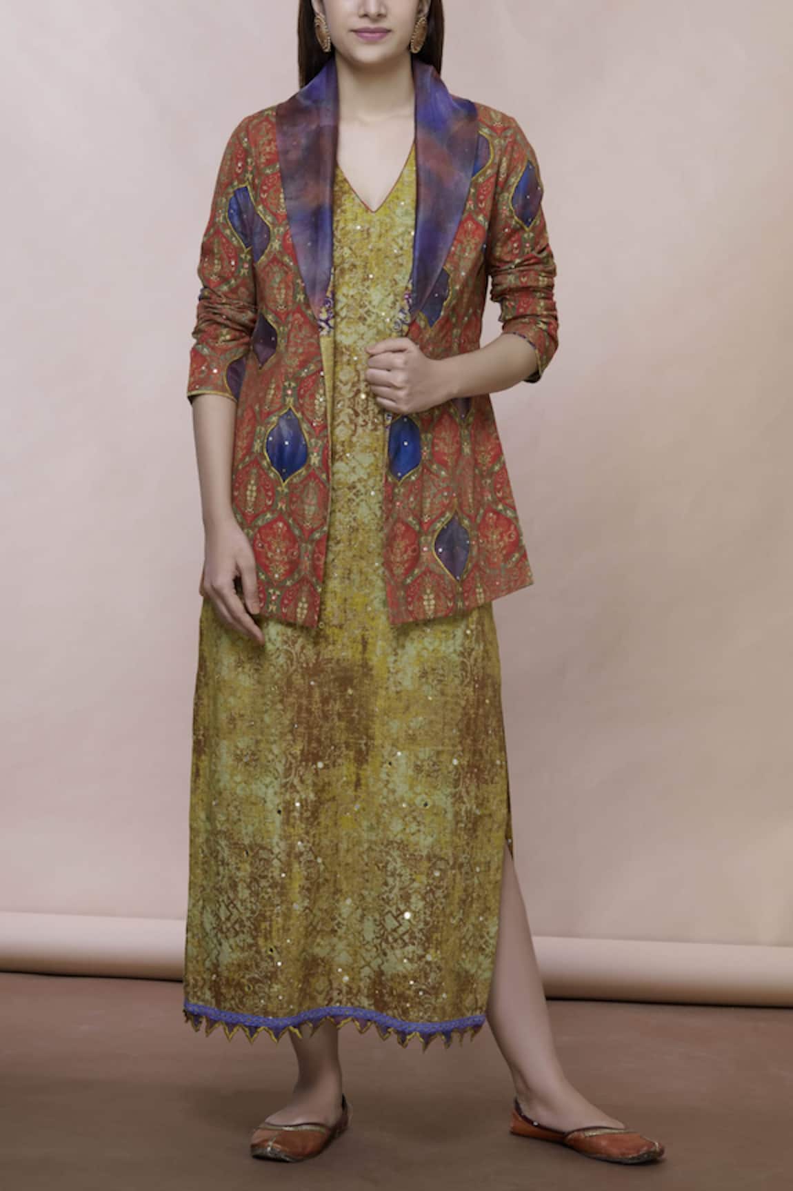 Poonam Dubey Printed Dress with Jacket