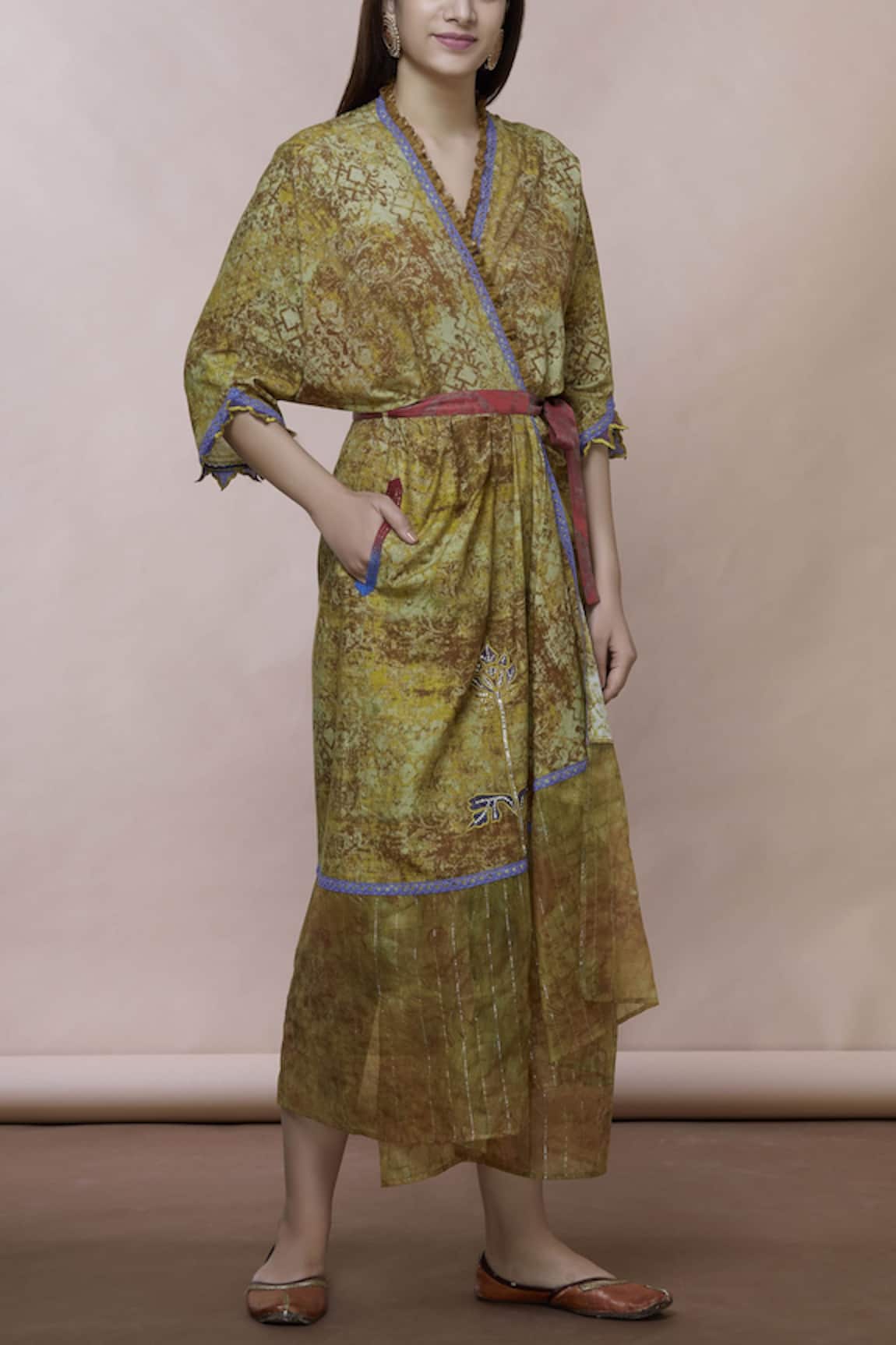 Poonam Dubey Printed Wrap Dress