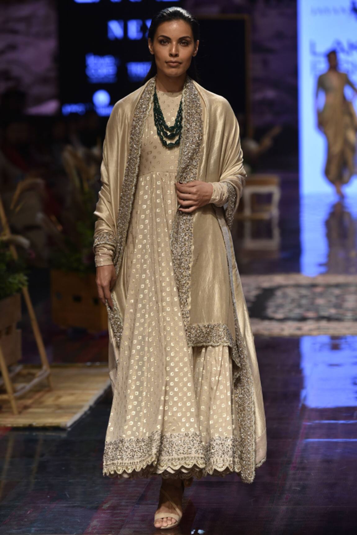 Jayanti Reddy Brocade Silk Anarkali with Dupatta 