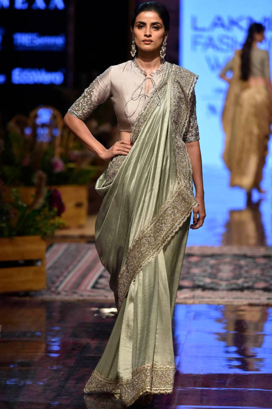 Jayanti Reddy Silk Embroidered Saree with Blouse