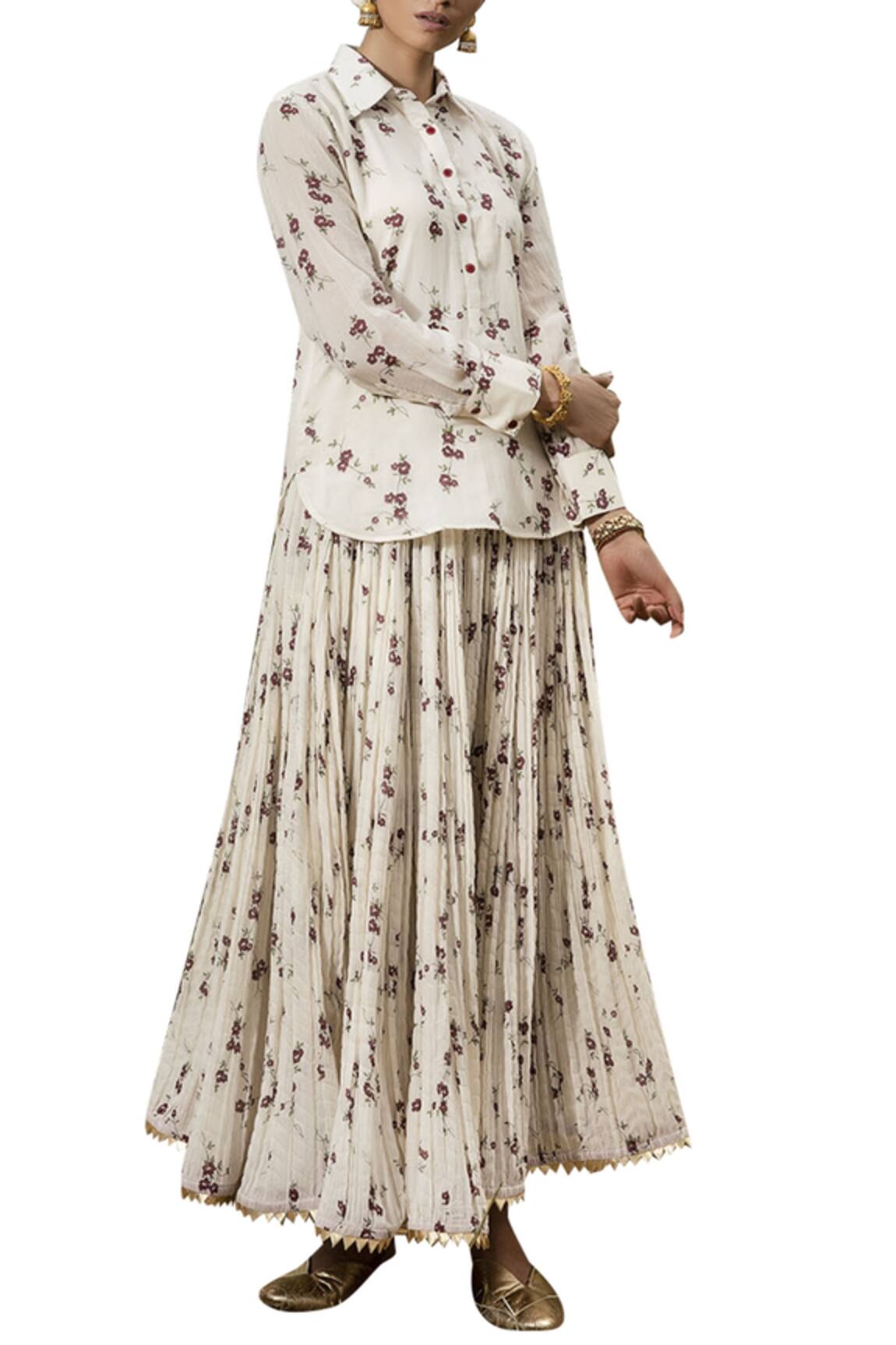 Kharakapas Printed Kurta Skirt Set 