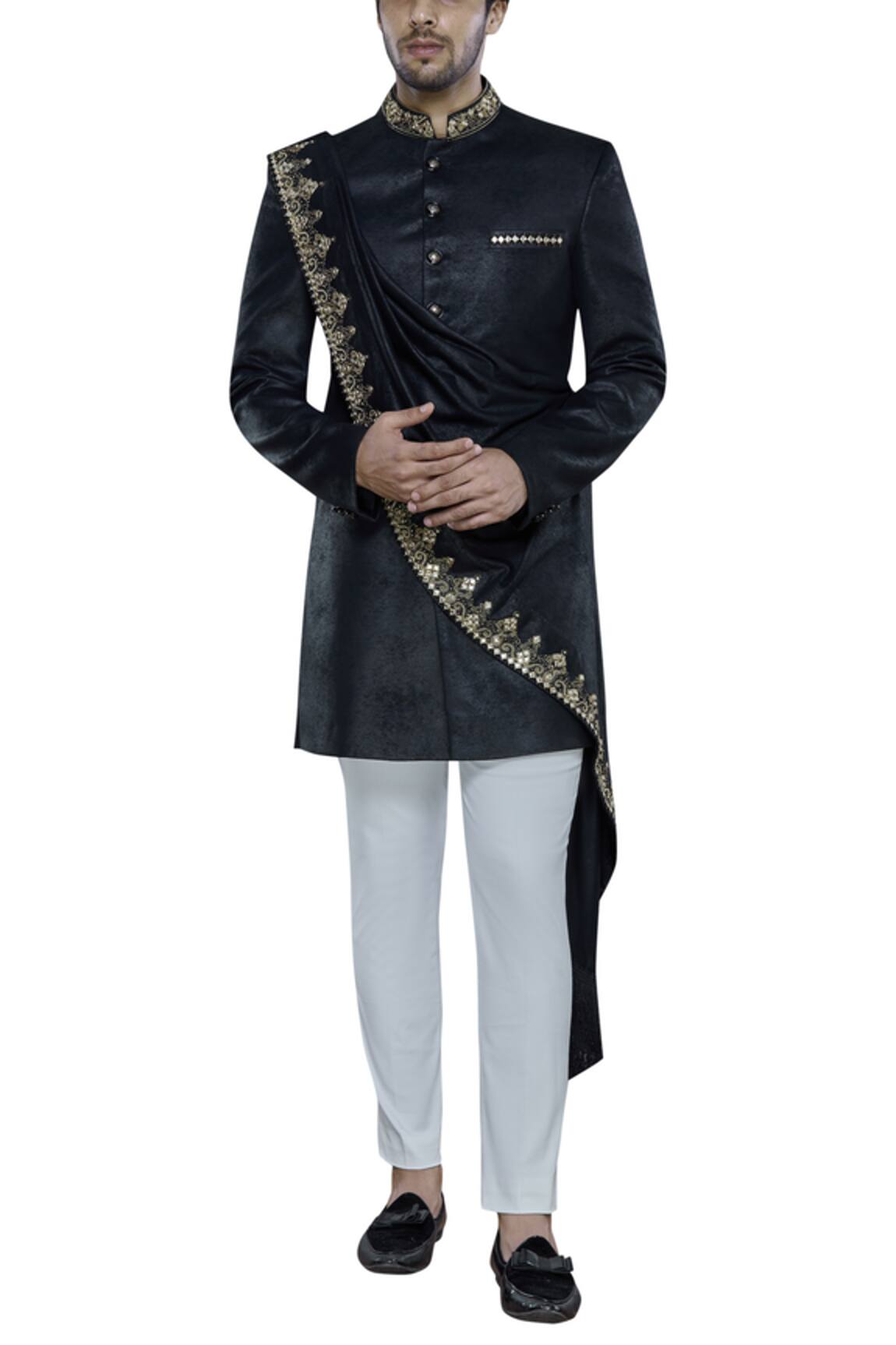 Nitesh Singh Chauhan Draped Sherwani Set