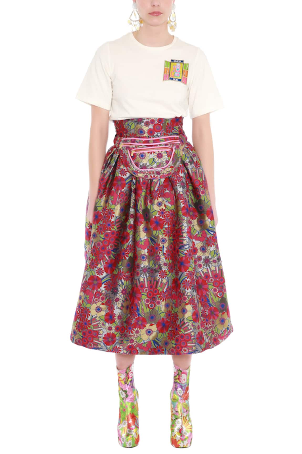 Manish Arora Brocade Midi Skirt