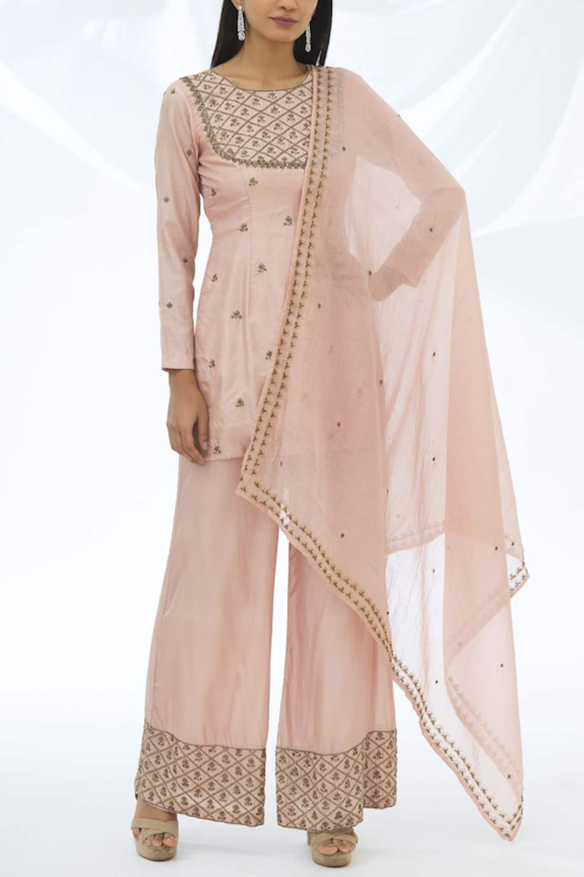 Astha Narang Chanderi Kurta Palazzo Set
