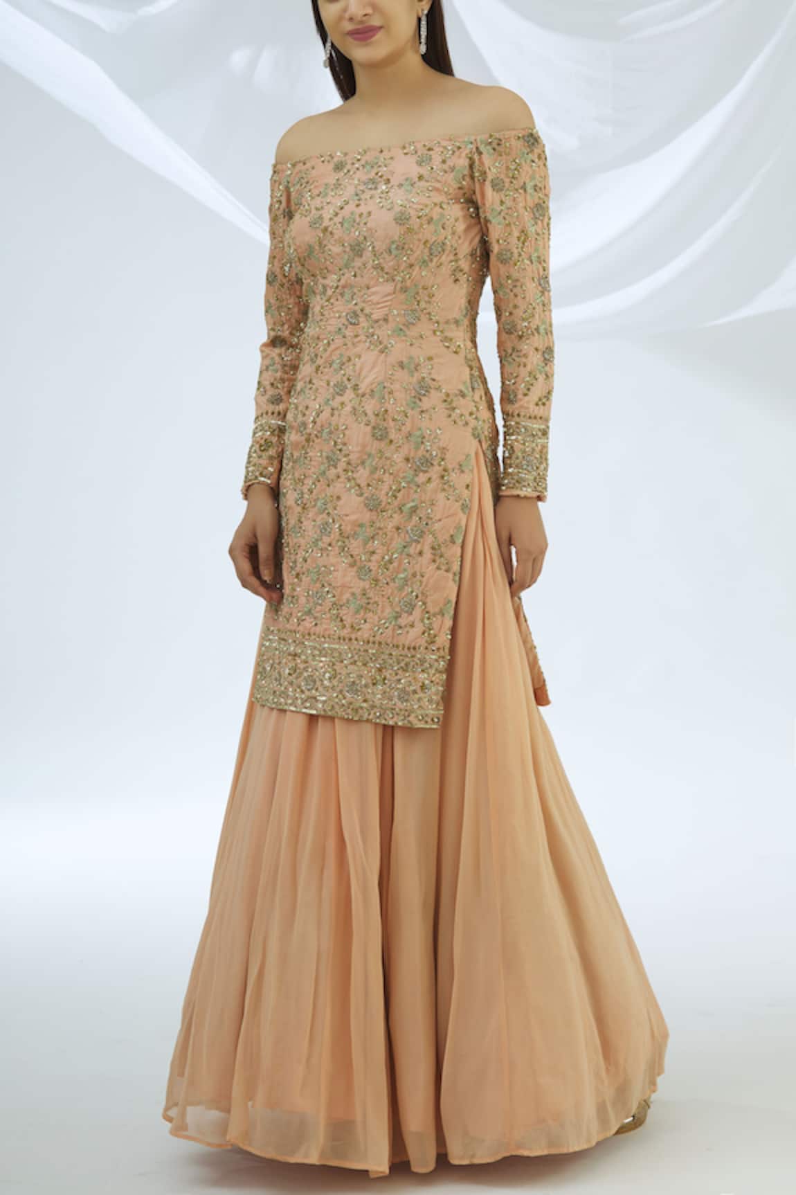 Astha Narang Embroidered Kurta Lehenga Set