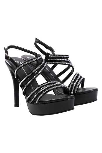 Nidhi Bhandari Embellished Black Stiletto Heels 