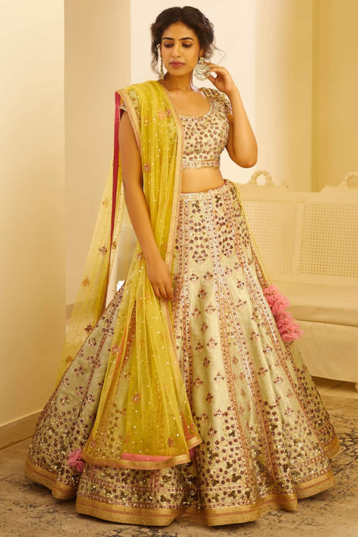 Shyam Narayan Prasad Silk Embellished Lehenga Set