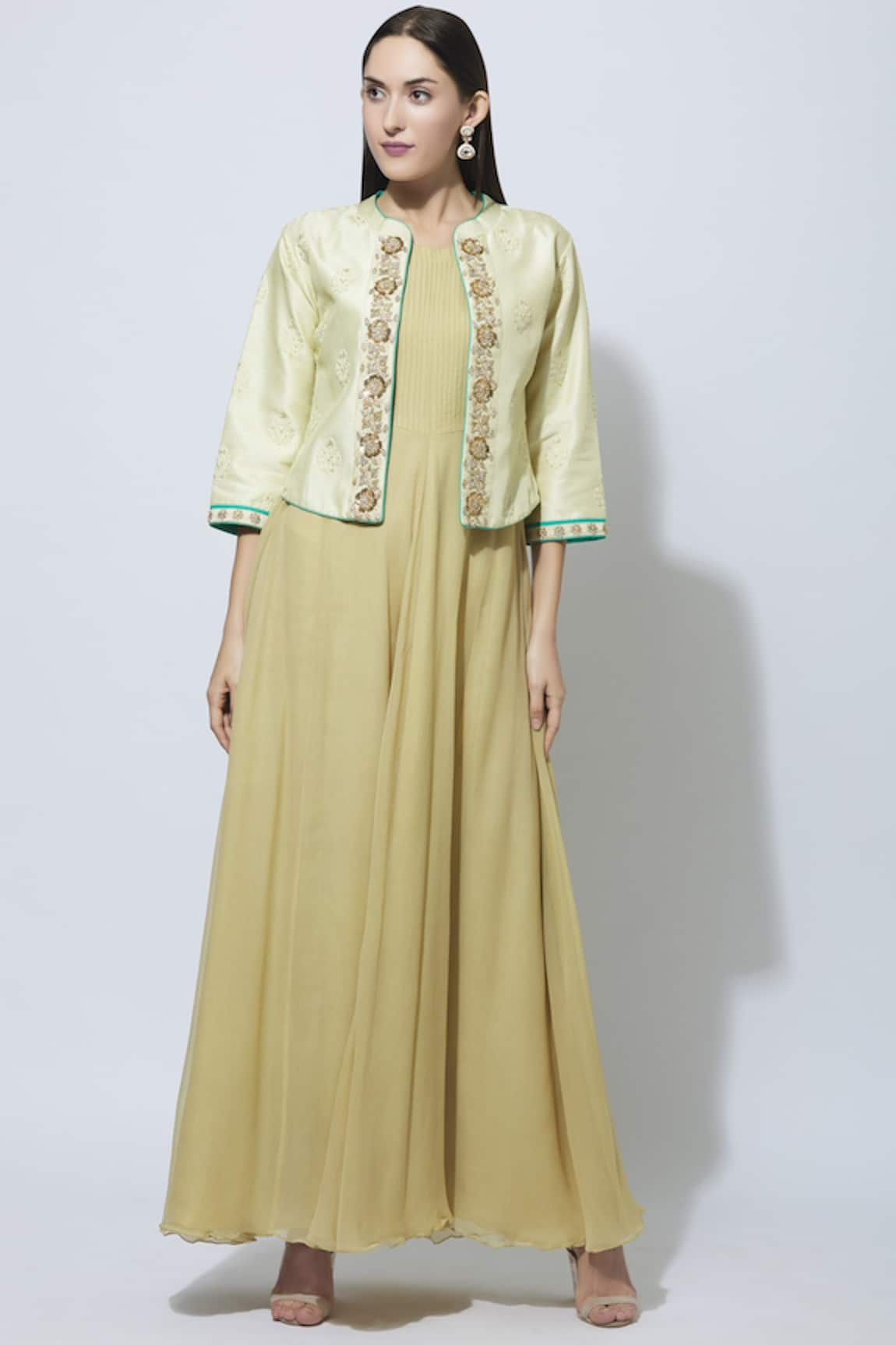 Manasi Sengupta Maxi Dress with Embroidered Jacket