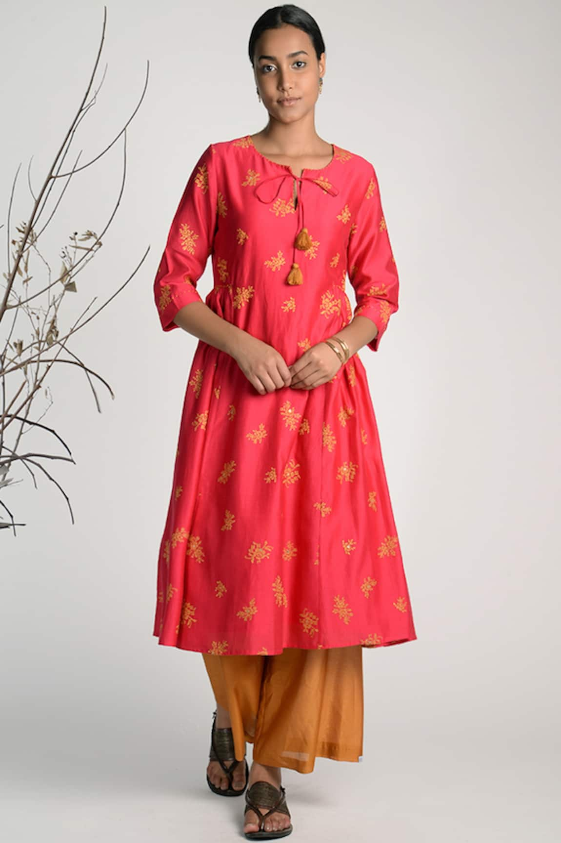 Umbar Silk Embroidered Kurta