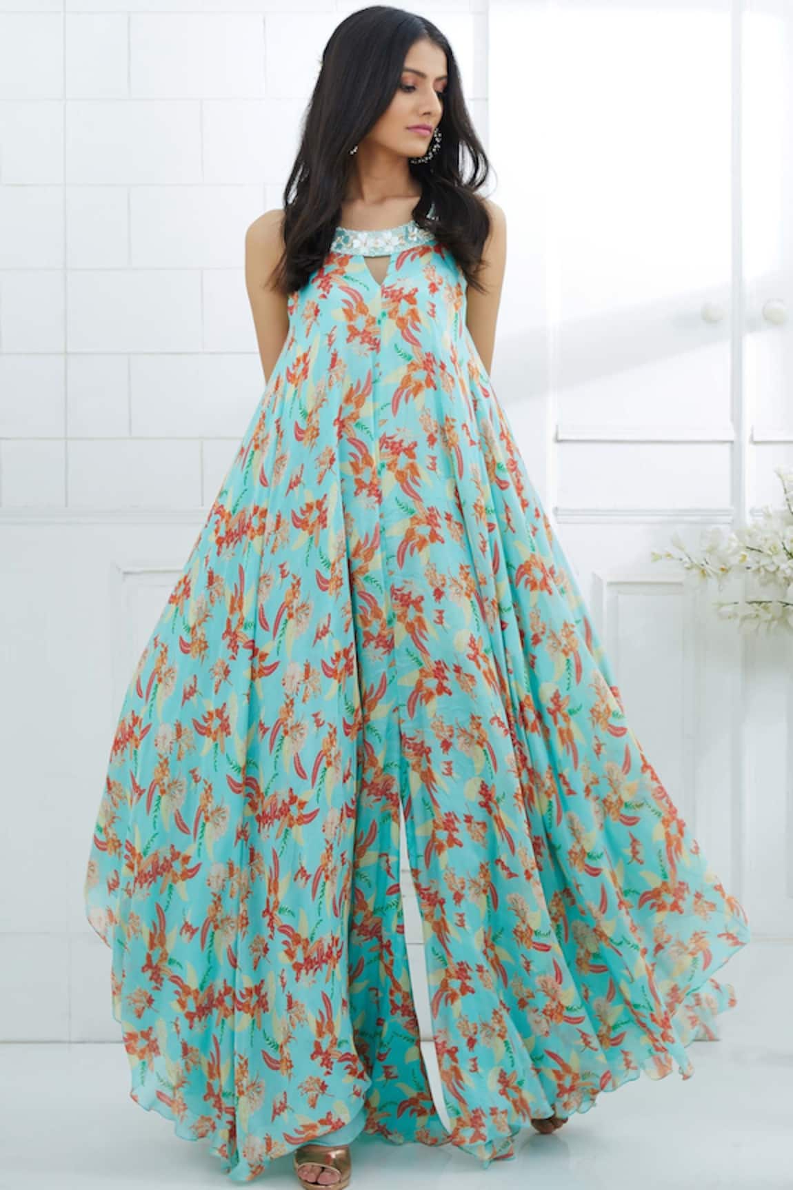 Mandira Wirk - Indian Floral Print Jumpsuit