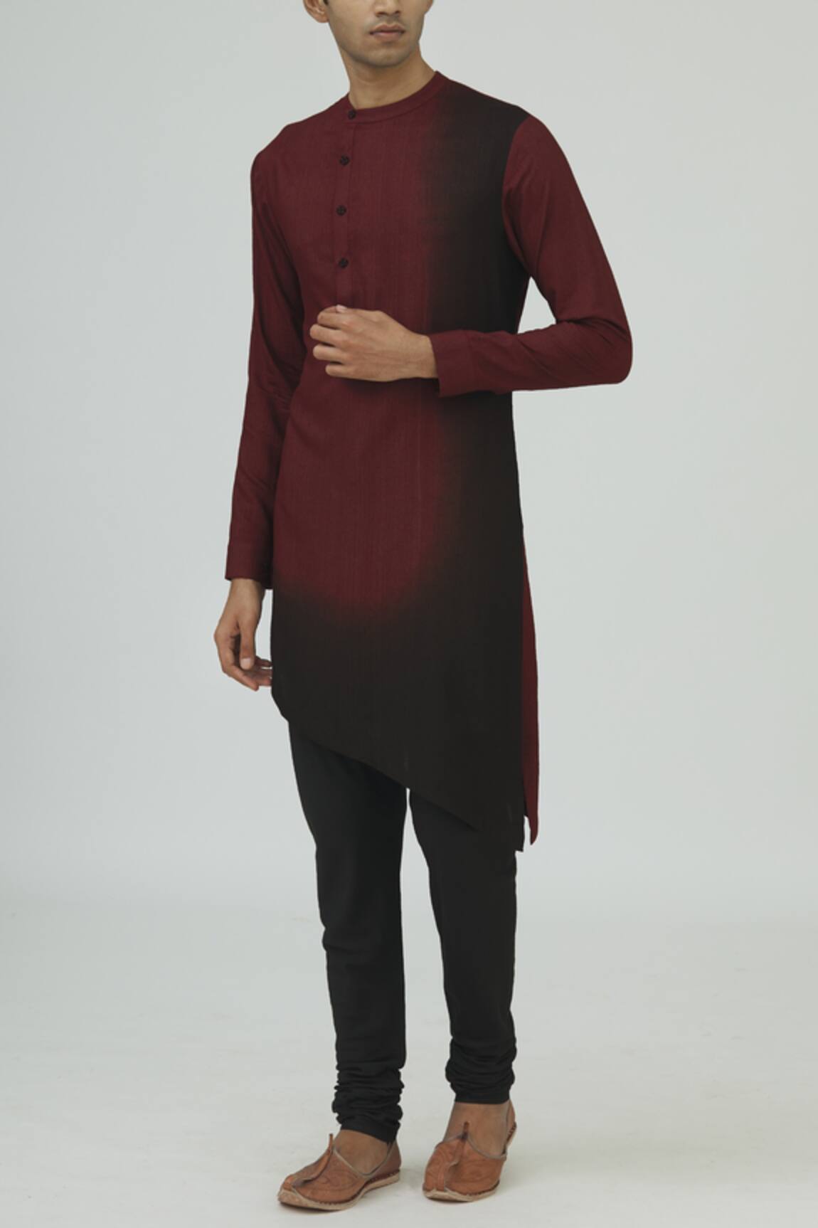 Dhruv Vaish Cotton Silk Dyed Kurta Set