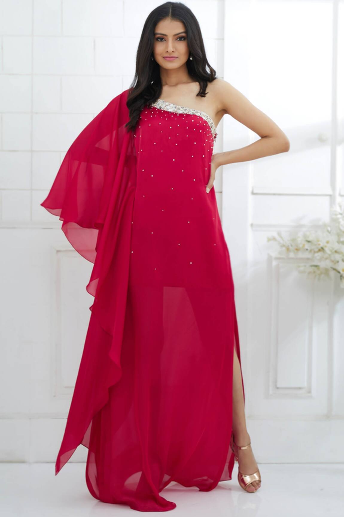 Mandira Wirk - Indian One Shoulder Dress