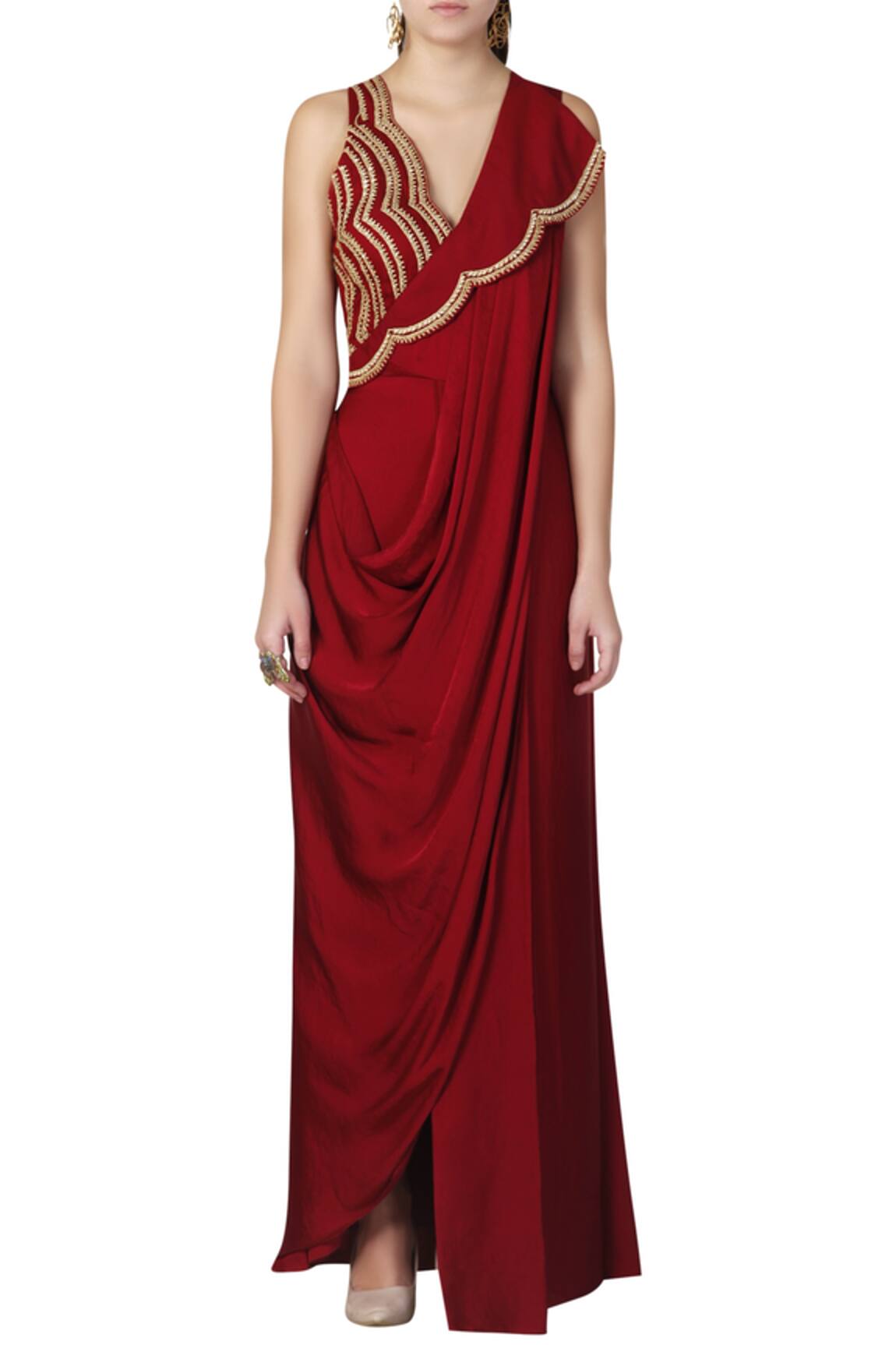 Limerick by Abirr N' Nanki Pre-Draped Gown Saree