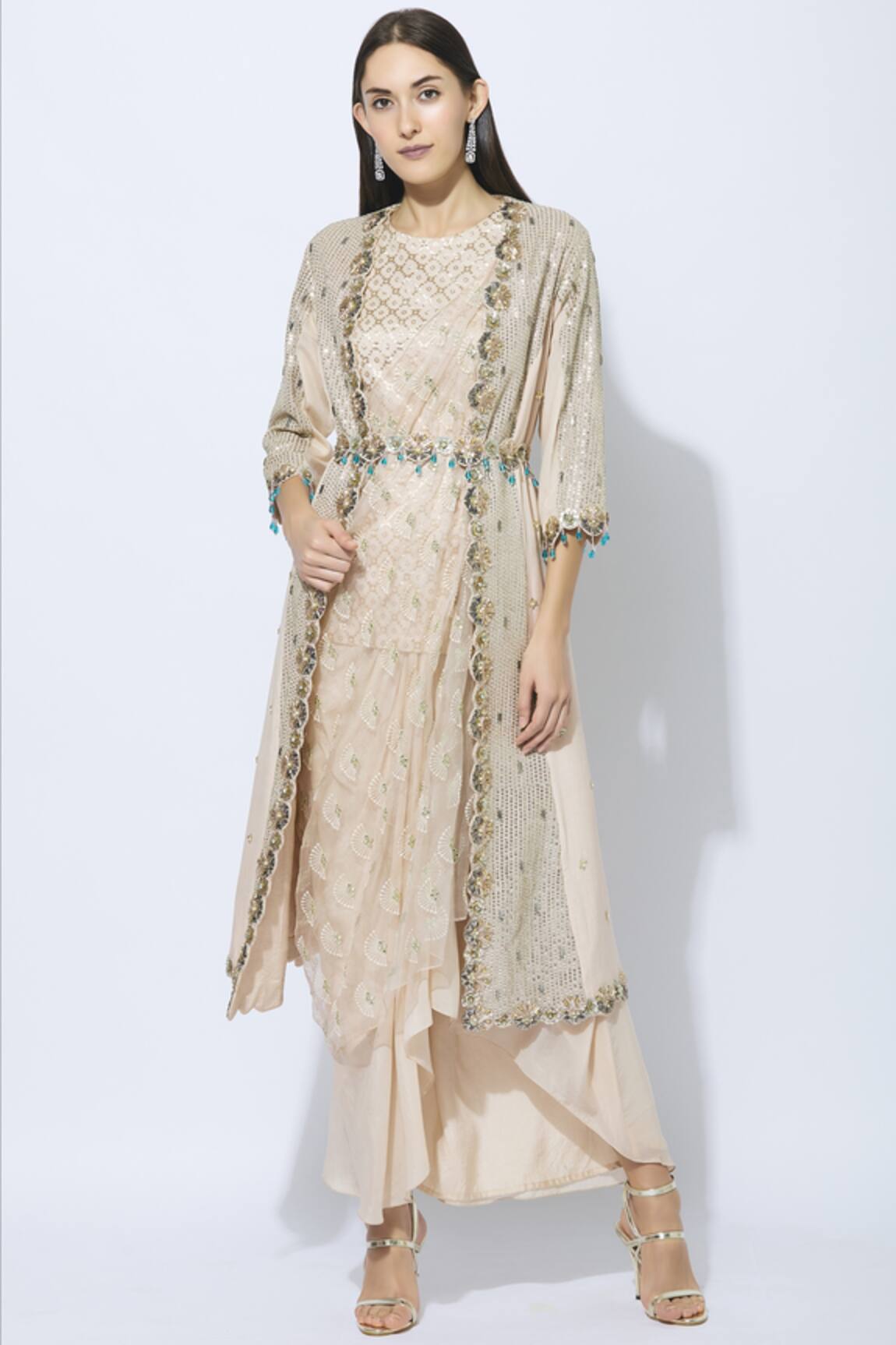 NIDHIKA SHEKHAR Embellished Jacket Skirt Set