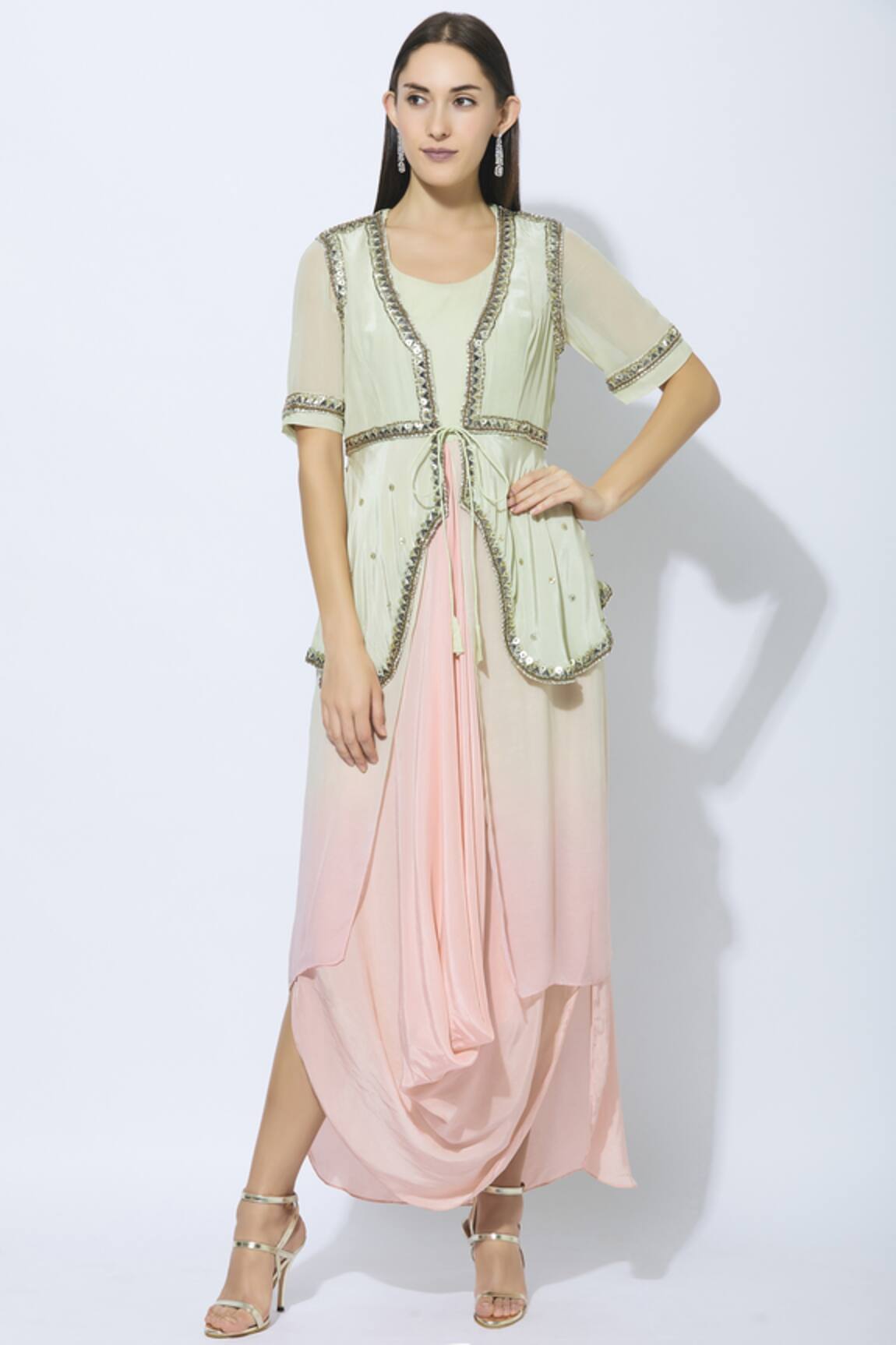 NIDHIKA SHEKHAR Embellished Jacket with Dress