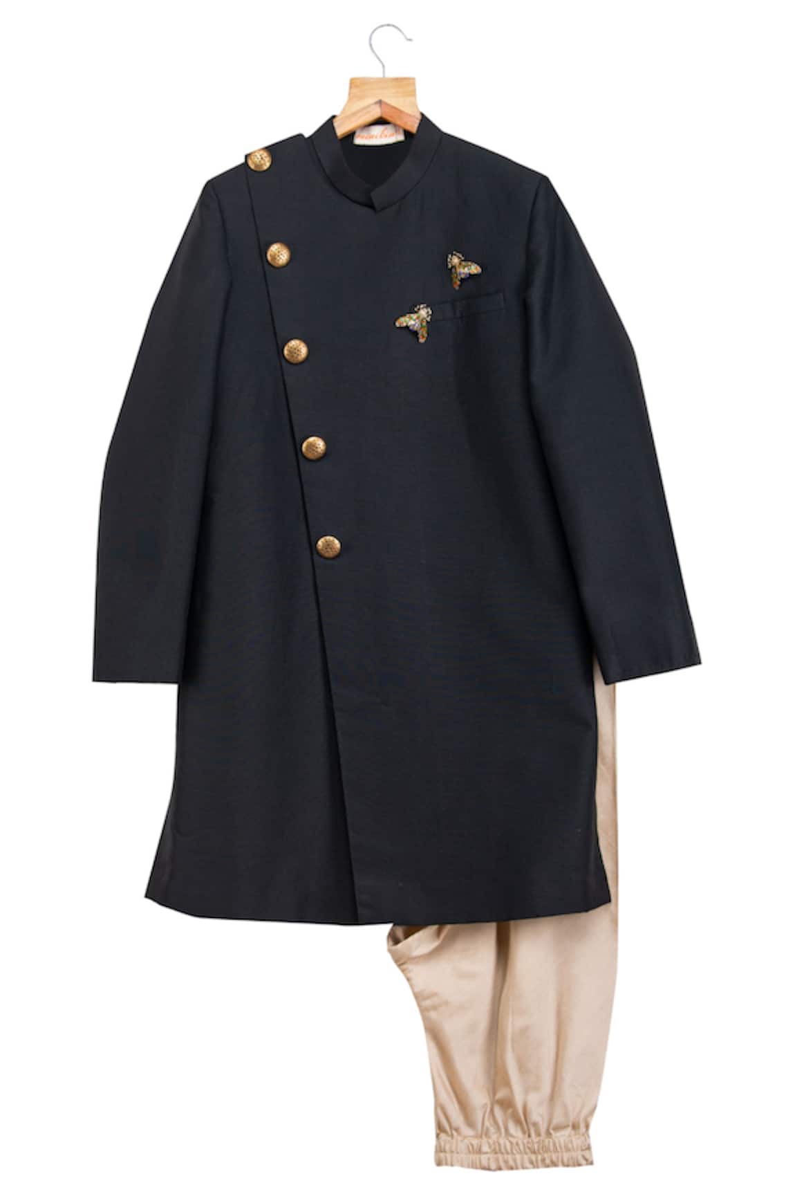 Minikin Cotton Silk Sherwani Set 