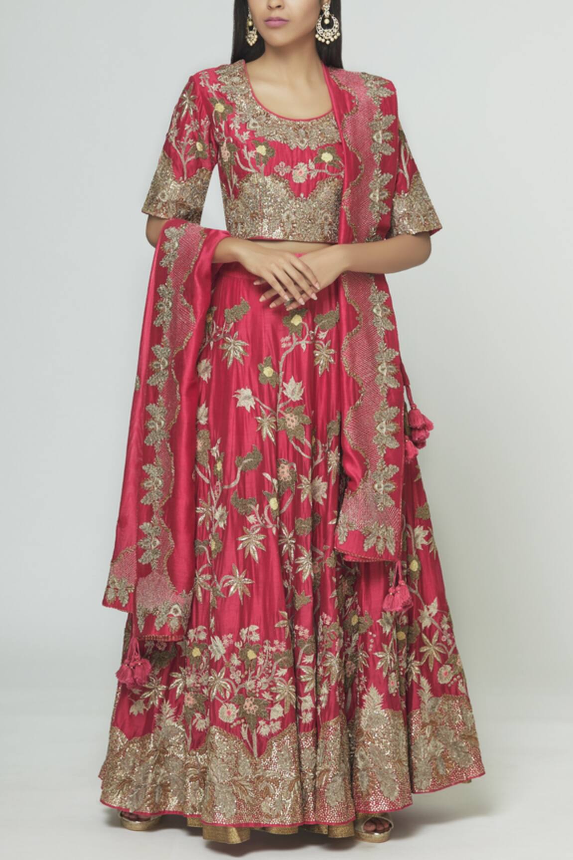 Prama By Pratima Pandey Silk Chanderi Lehenga Set