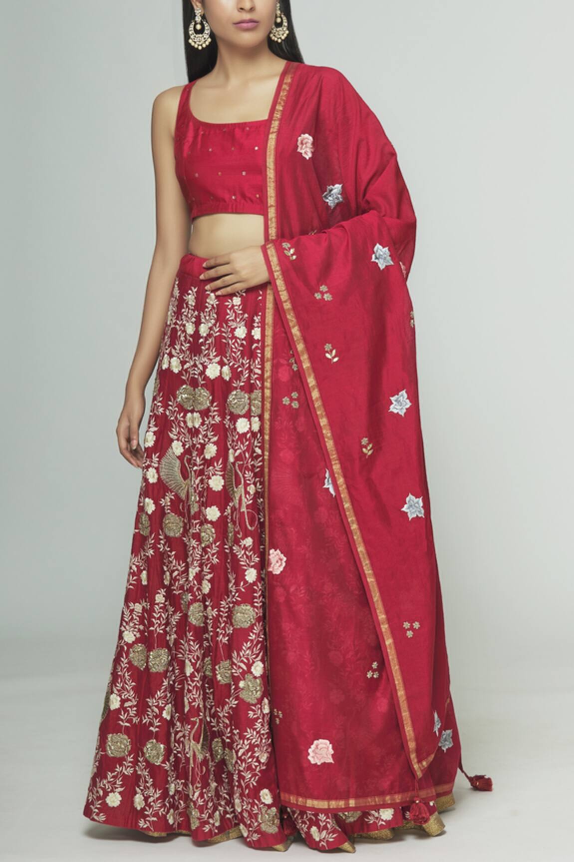 Prama By Pratima Pandey Silk Chanderi Lehenga Set