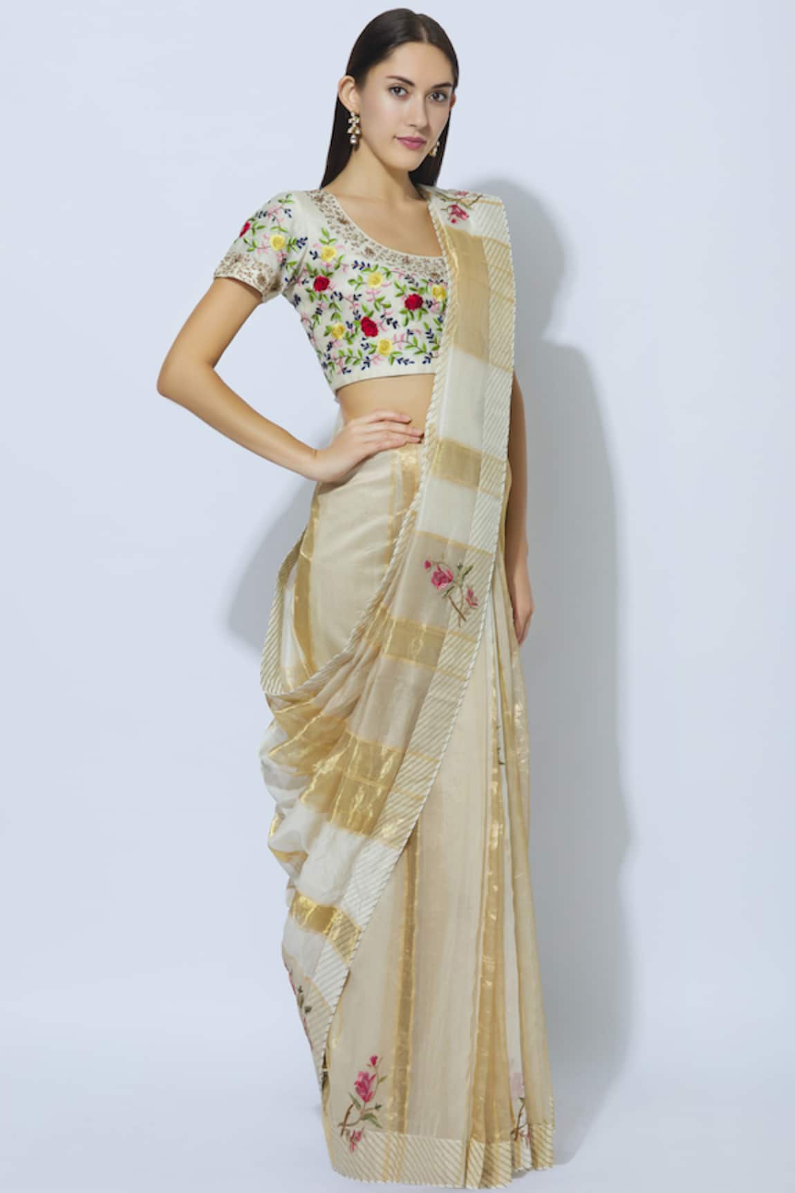 Prama By Pratima Pandey Handwoven Saree Set 