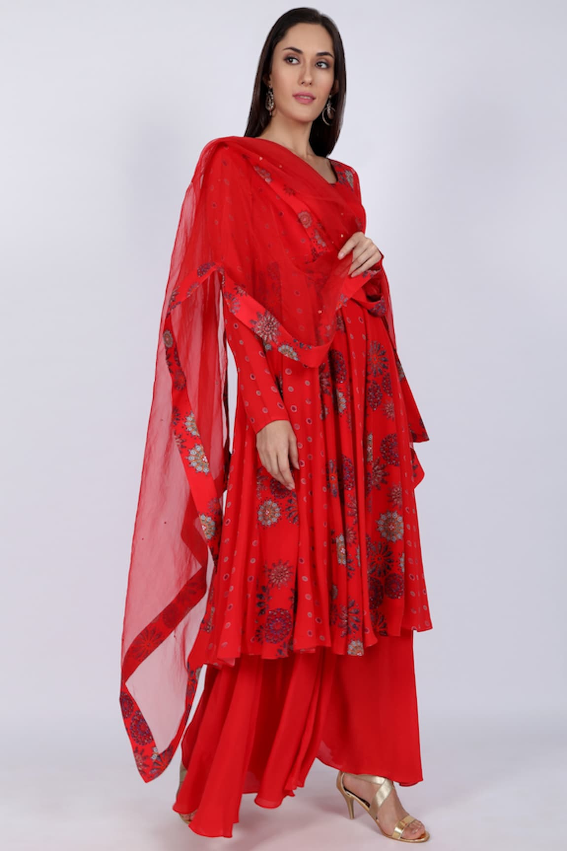 Natasha J Printed Kurta Palazzo Set