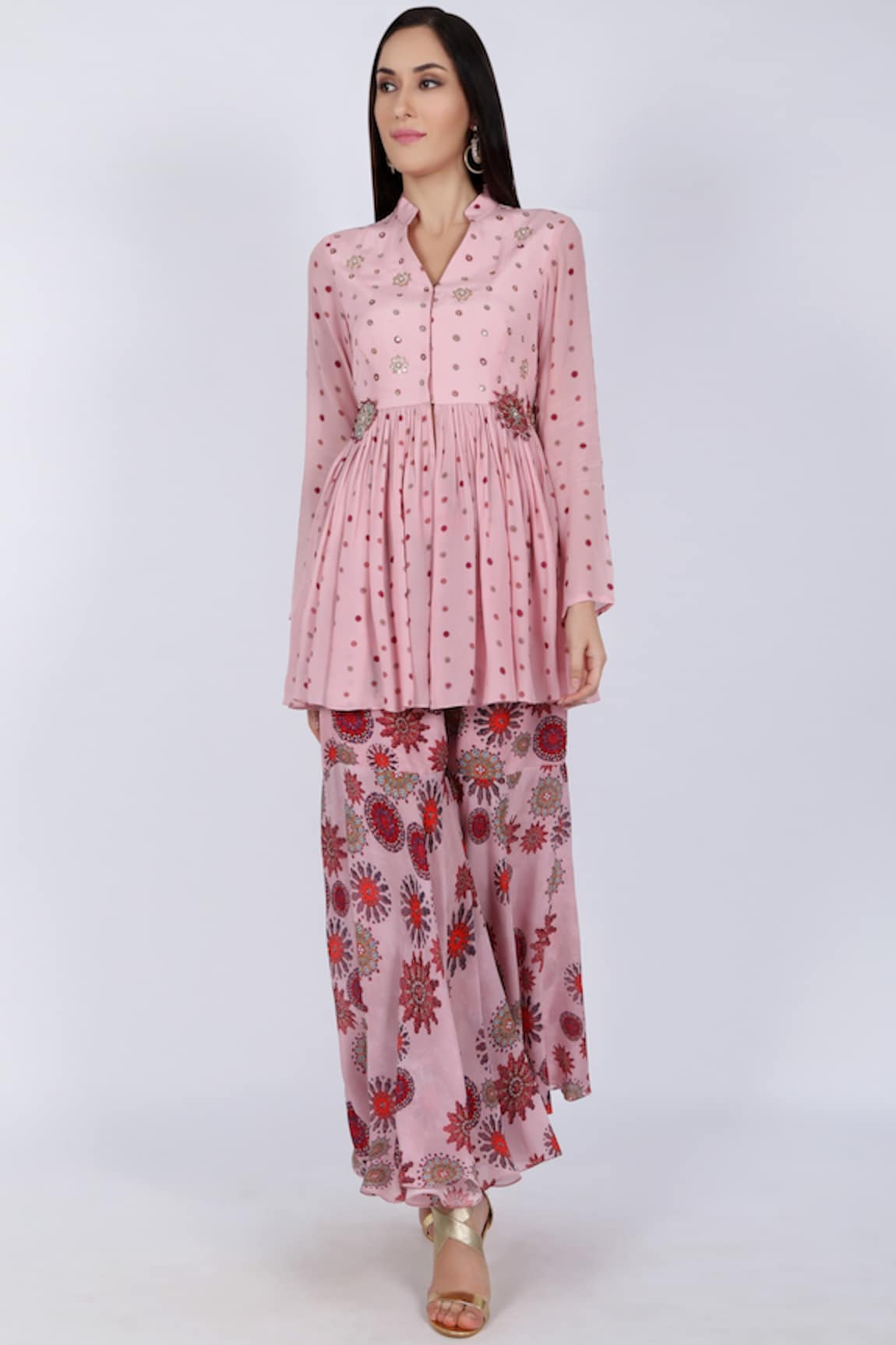 Natasha J Printed Kurta Sharara Set