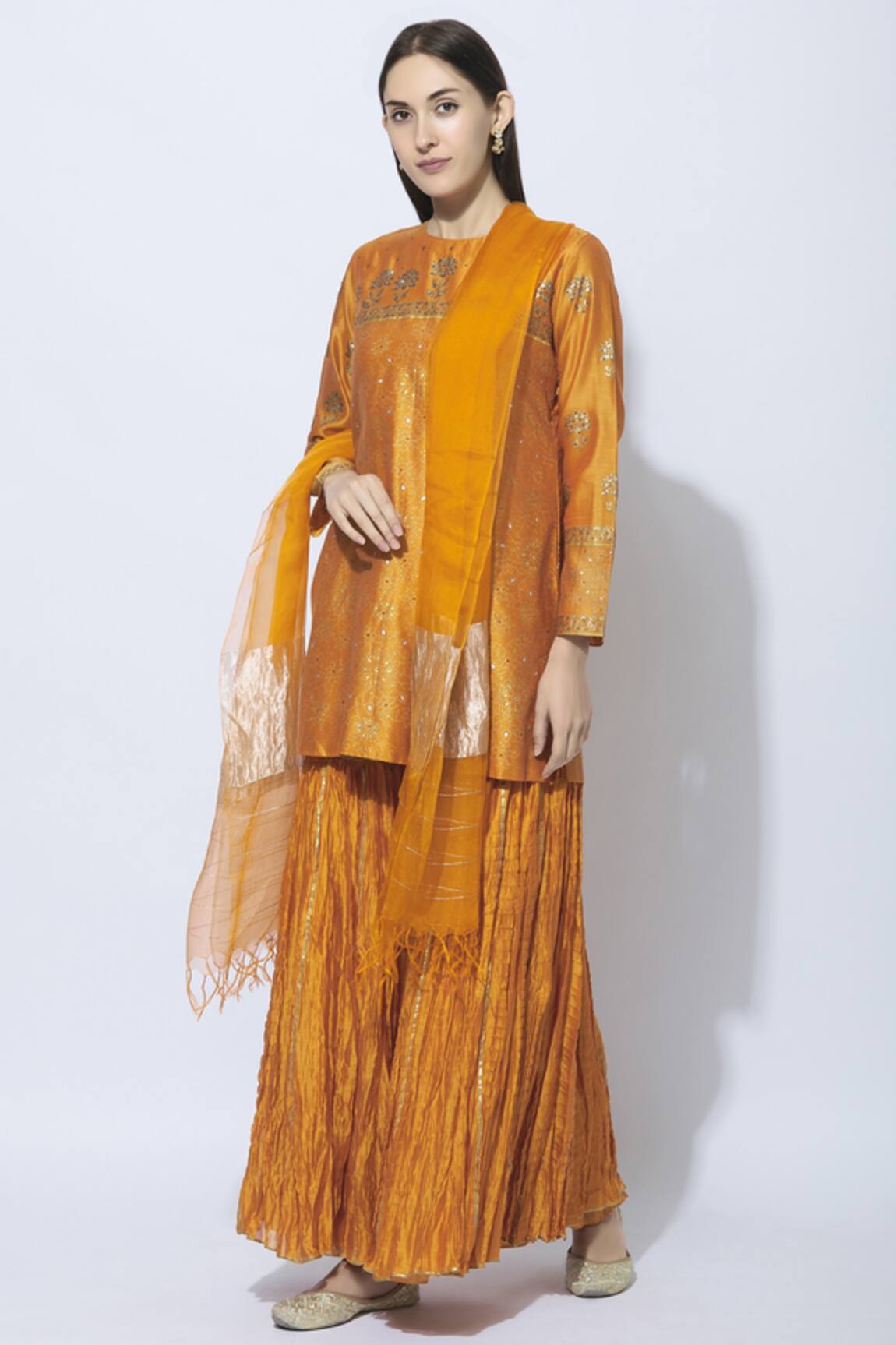 Neeta Bhargava Silk Kurta Sharara Set