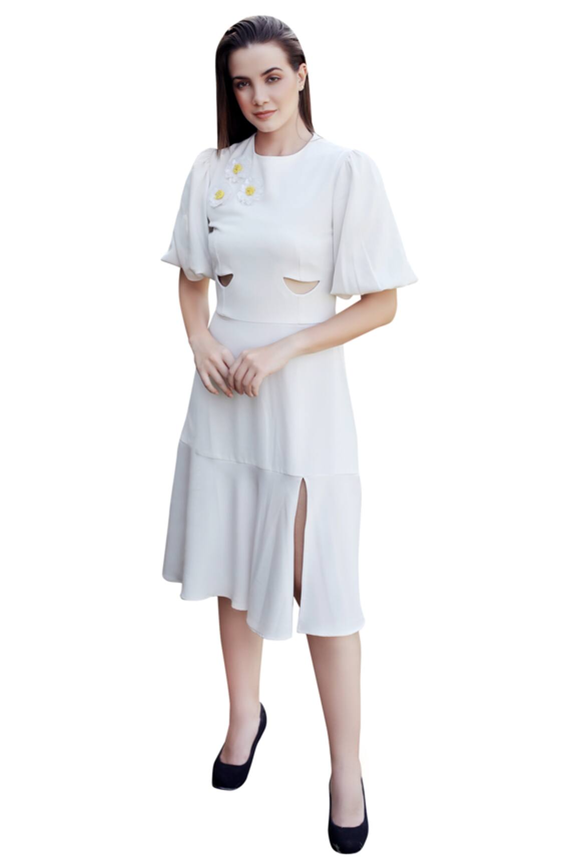 Swatee Singh Embroidered Slit Dress 