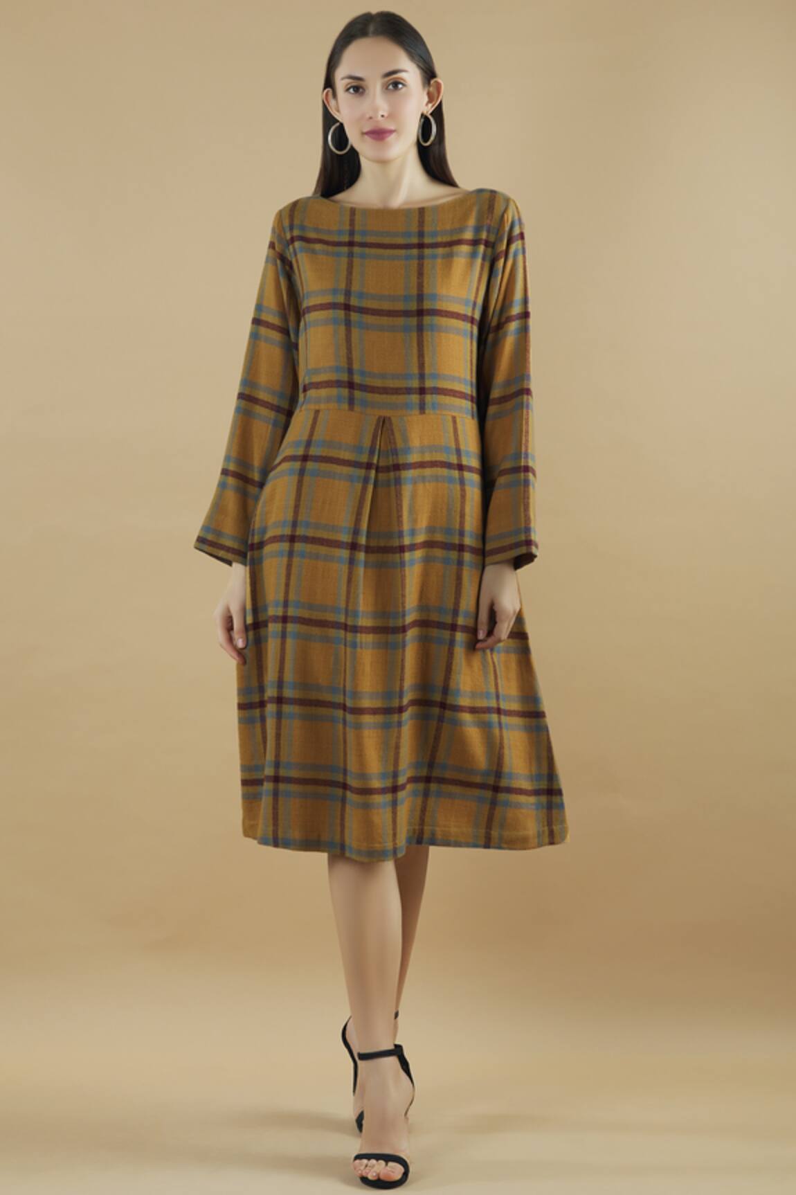 Yavi Checkered Midi Dress