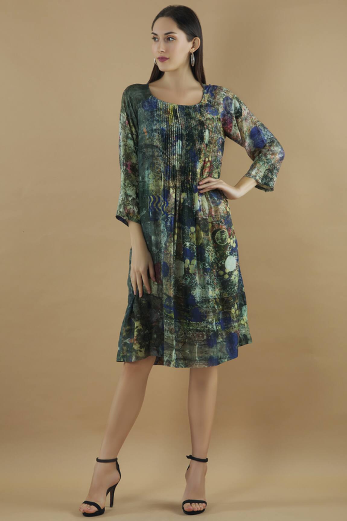 Yavi Silk Printed Dress