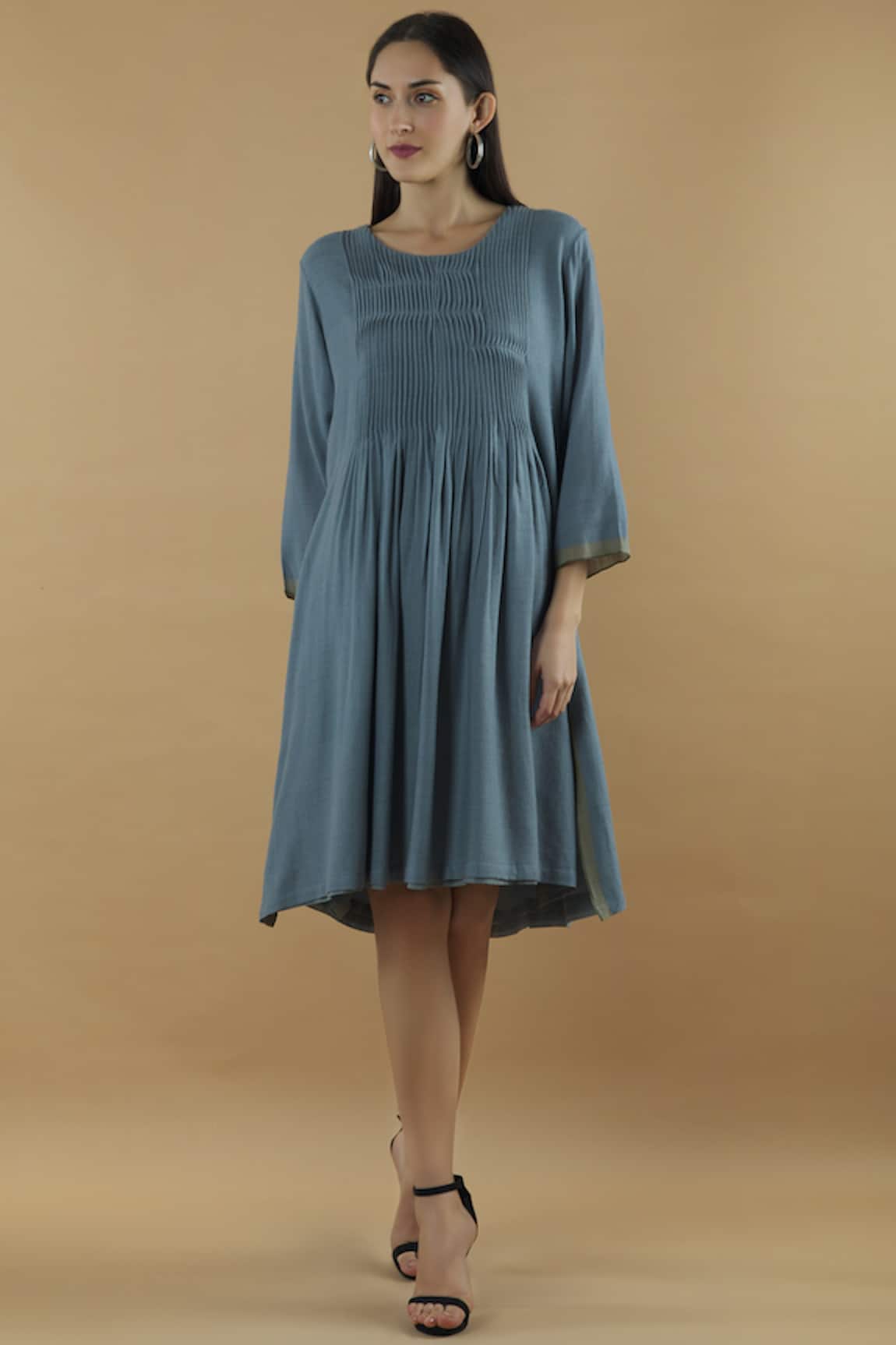 Yavi Flared Woolen Dress