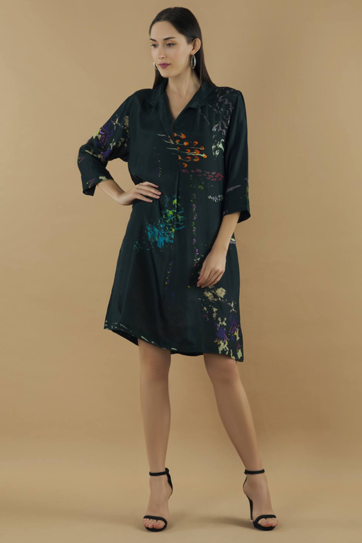 Yavi Silk Shirt Dress
