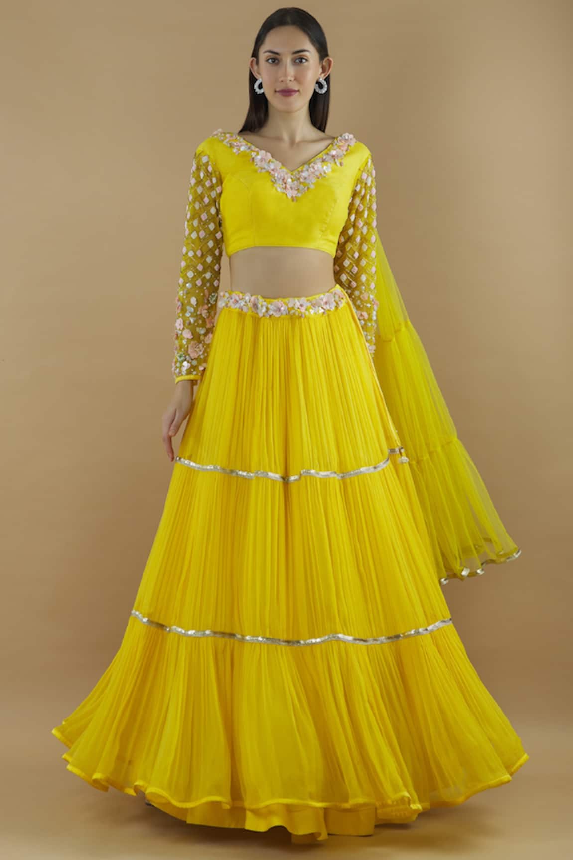 Divya Kanakia Embellished Flared Lehenga Set