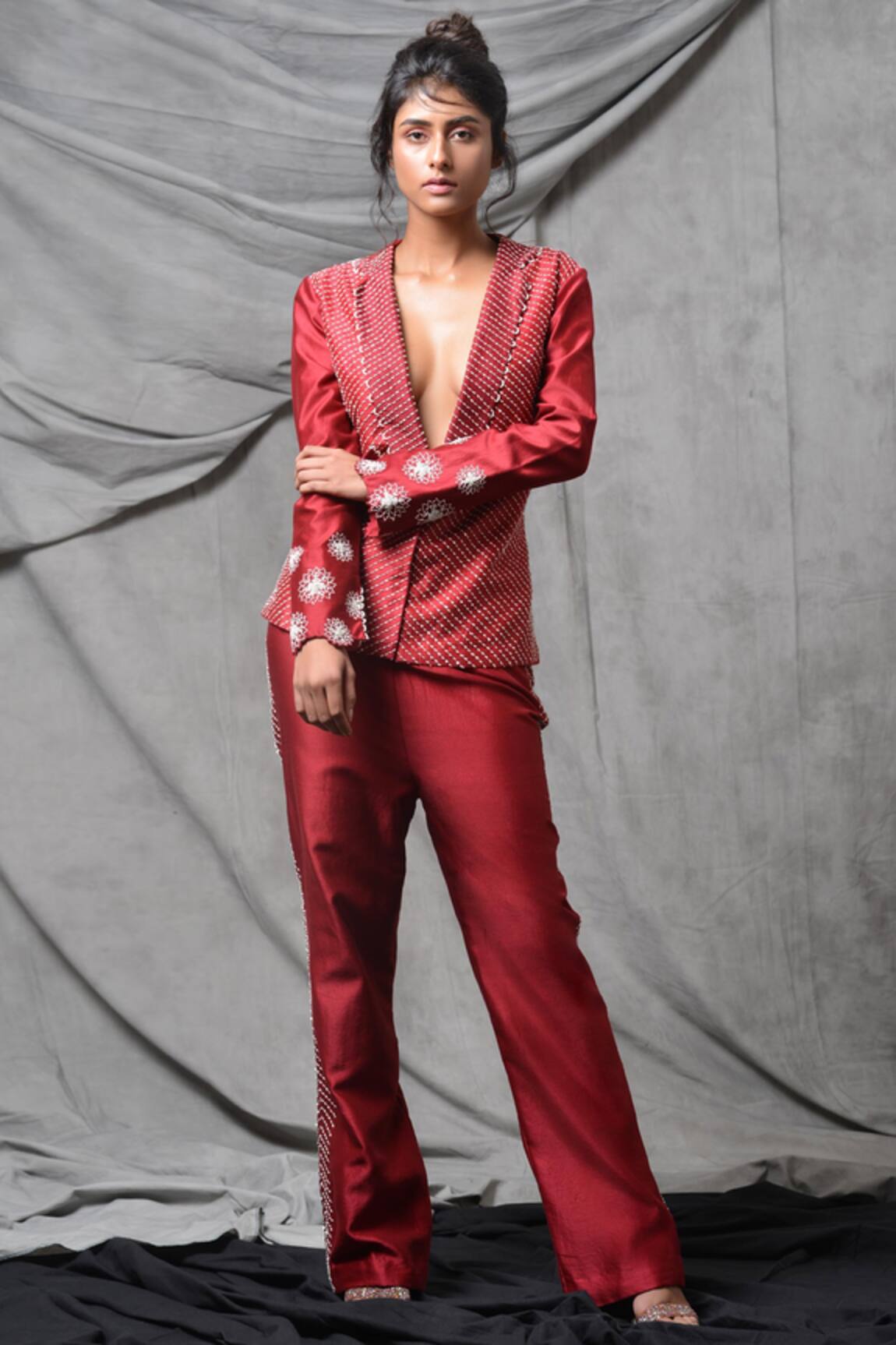 Eclat By Prerika Jalan Silk Chanderi Pant Set