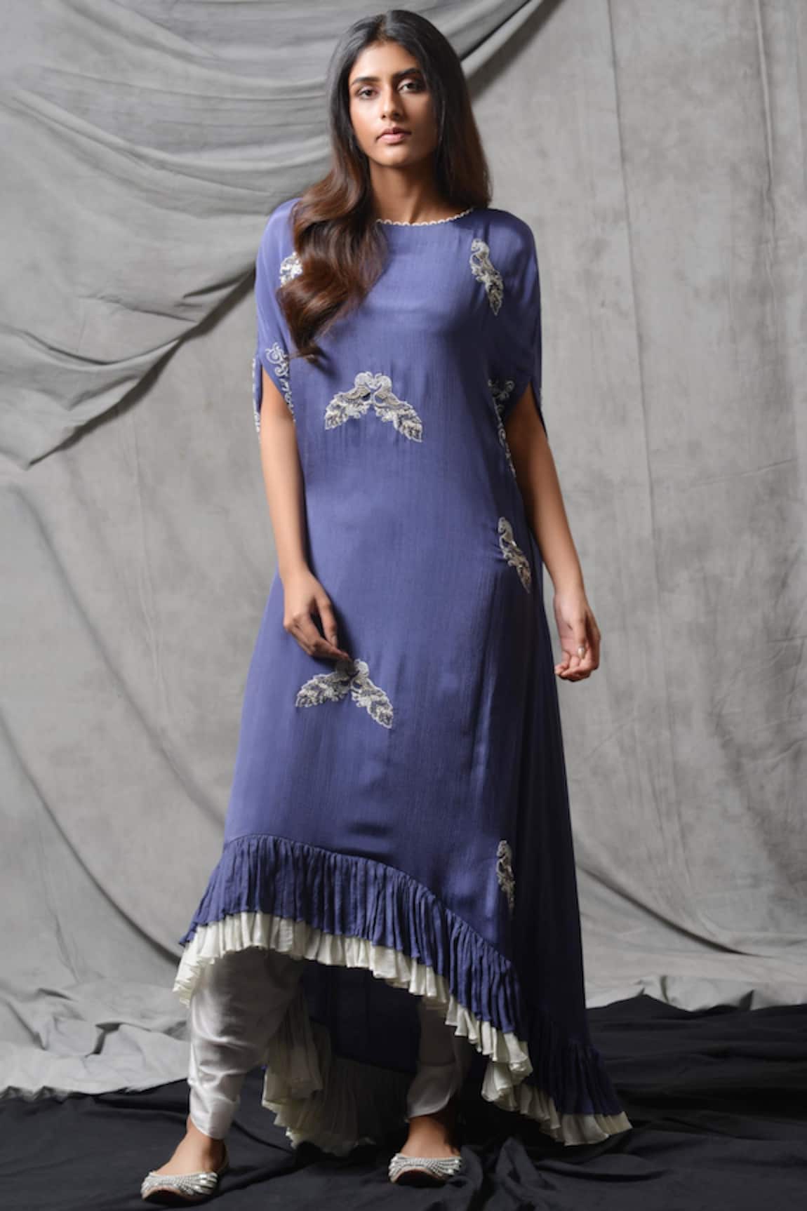 Eclat By Prerika Jalan Embroidered Kurta Dhoti Pant Set 
