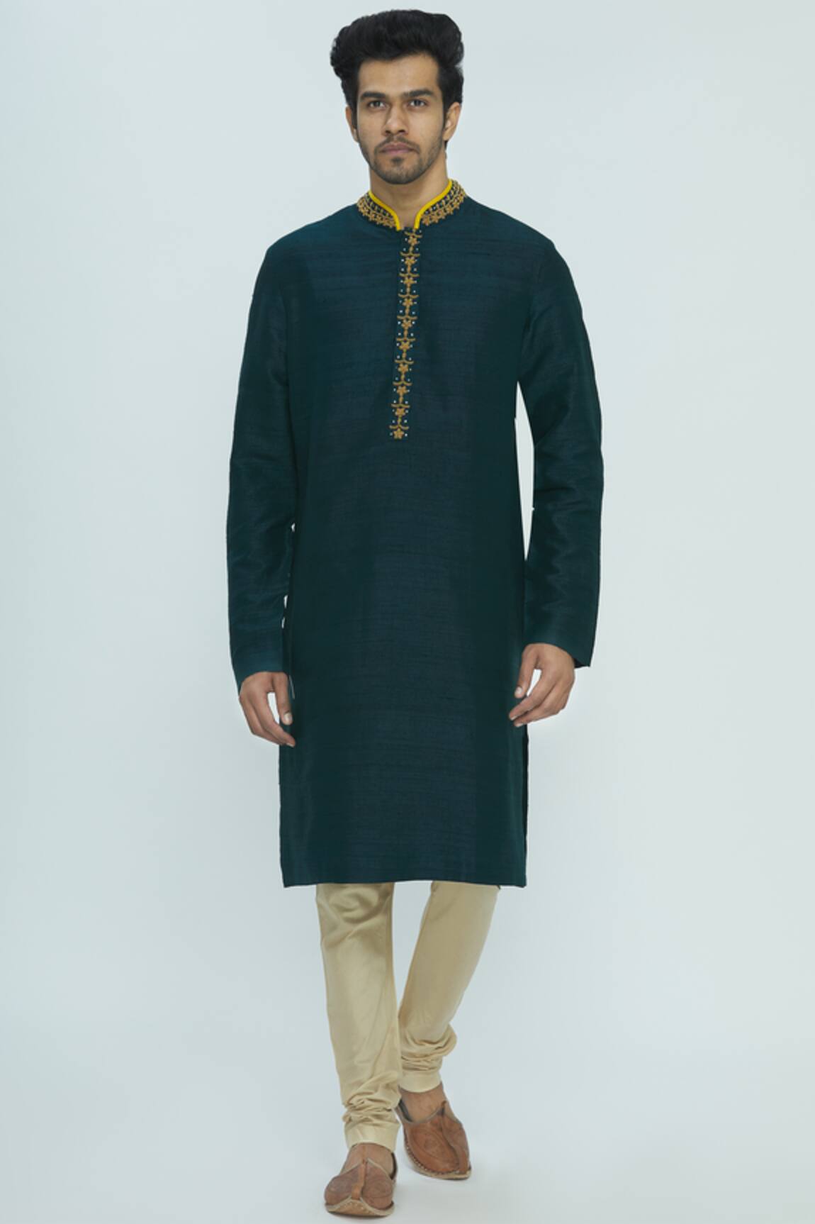 Nautanky Chanderi Silk Sherwani Set