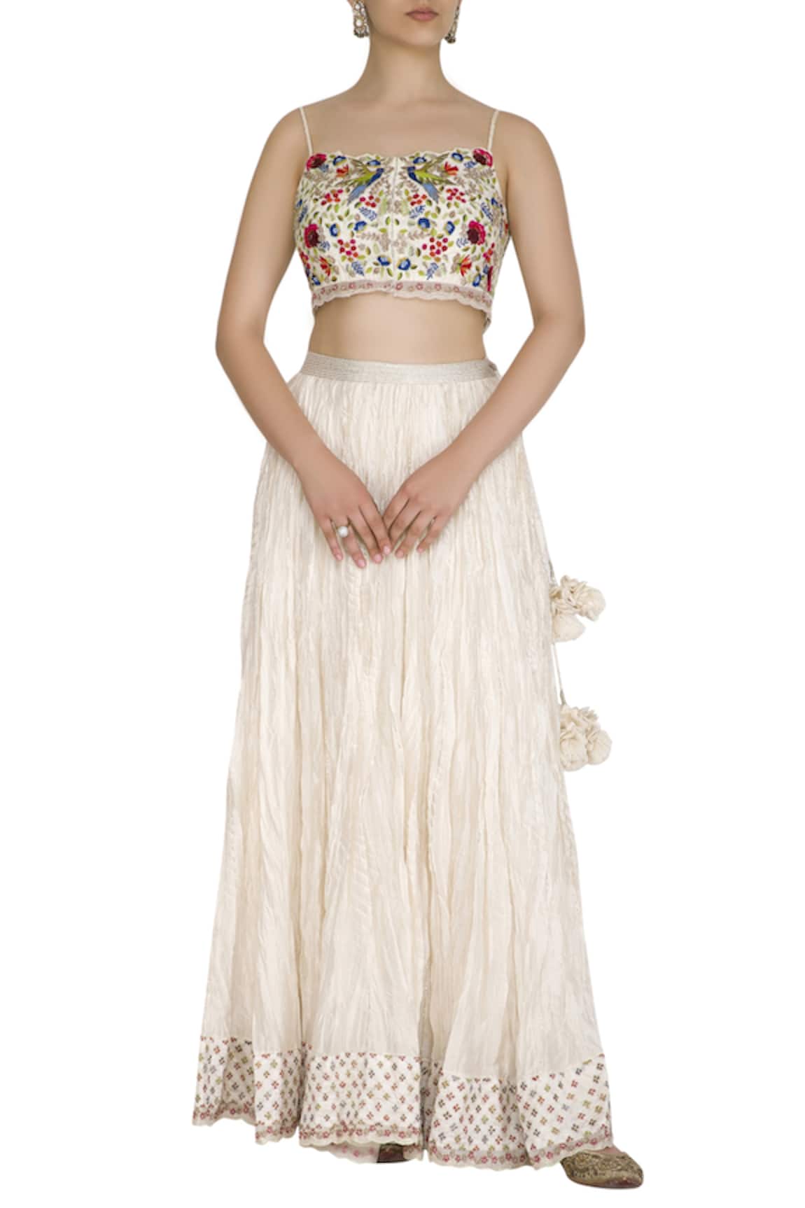 Priyanka Jain Chanderi Embroidered Lehenga Set 