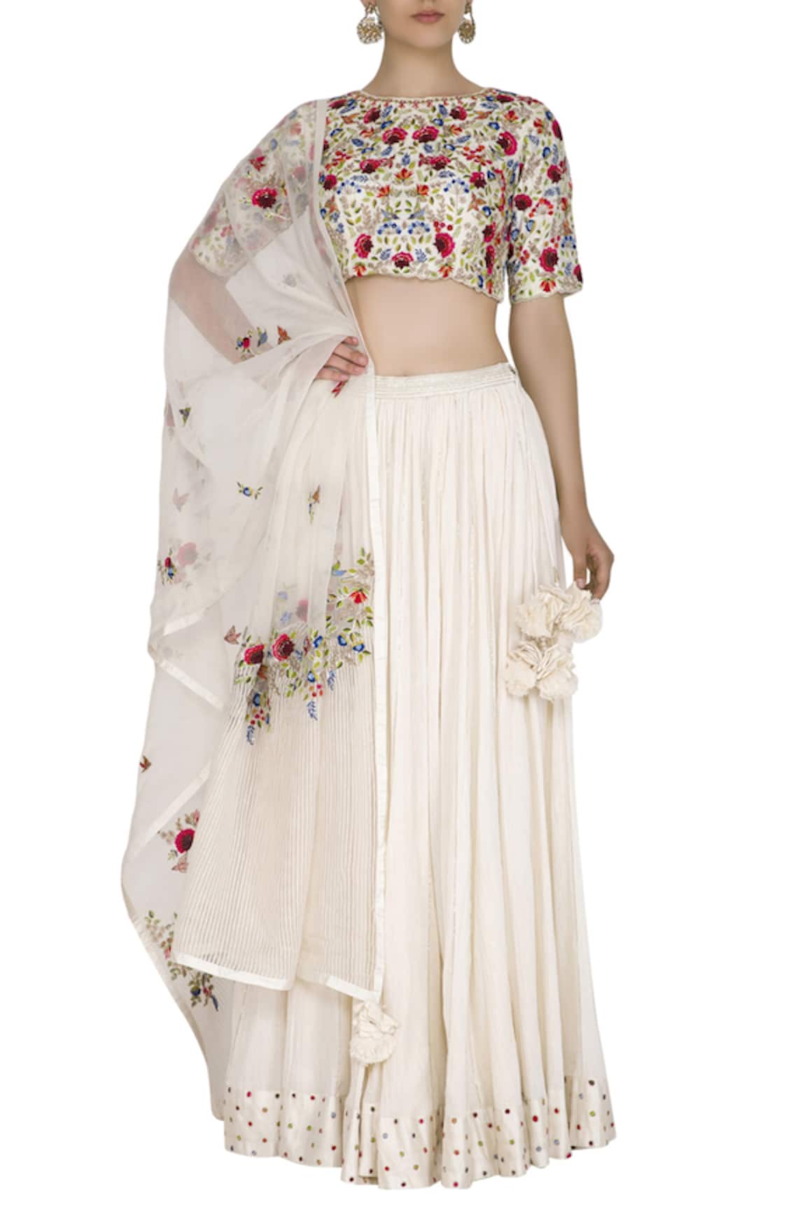 Priyanka Jain Chanderi Embroidered Lehenga Set 