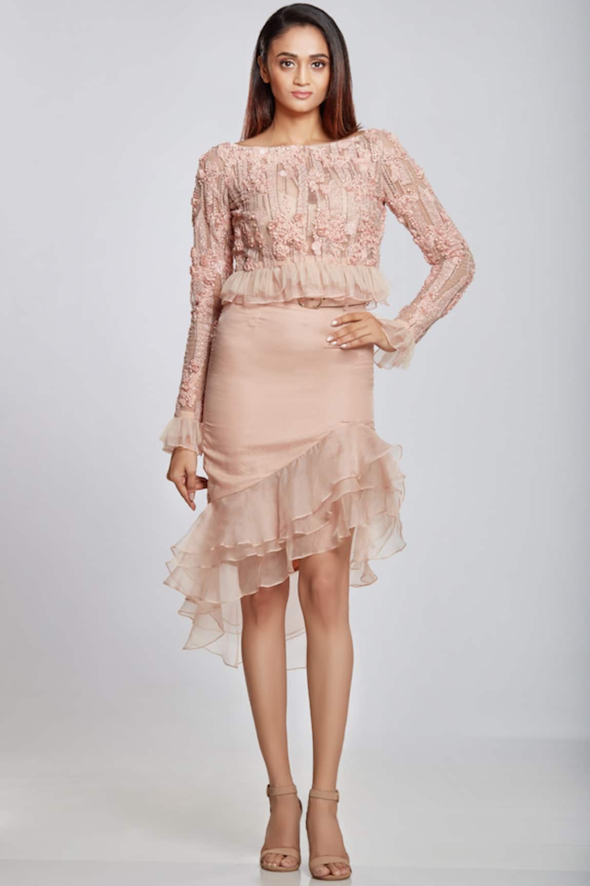 Ohaila Khan Ruffle Asymmetric Skirt