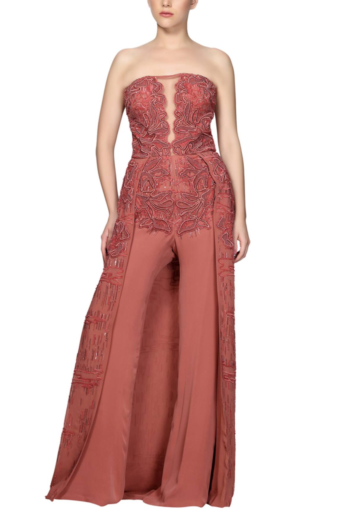 Ohaila Khan Bandeau Embroidered Jumpsuit