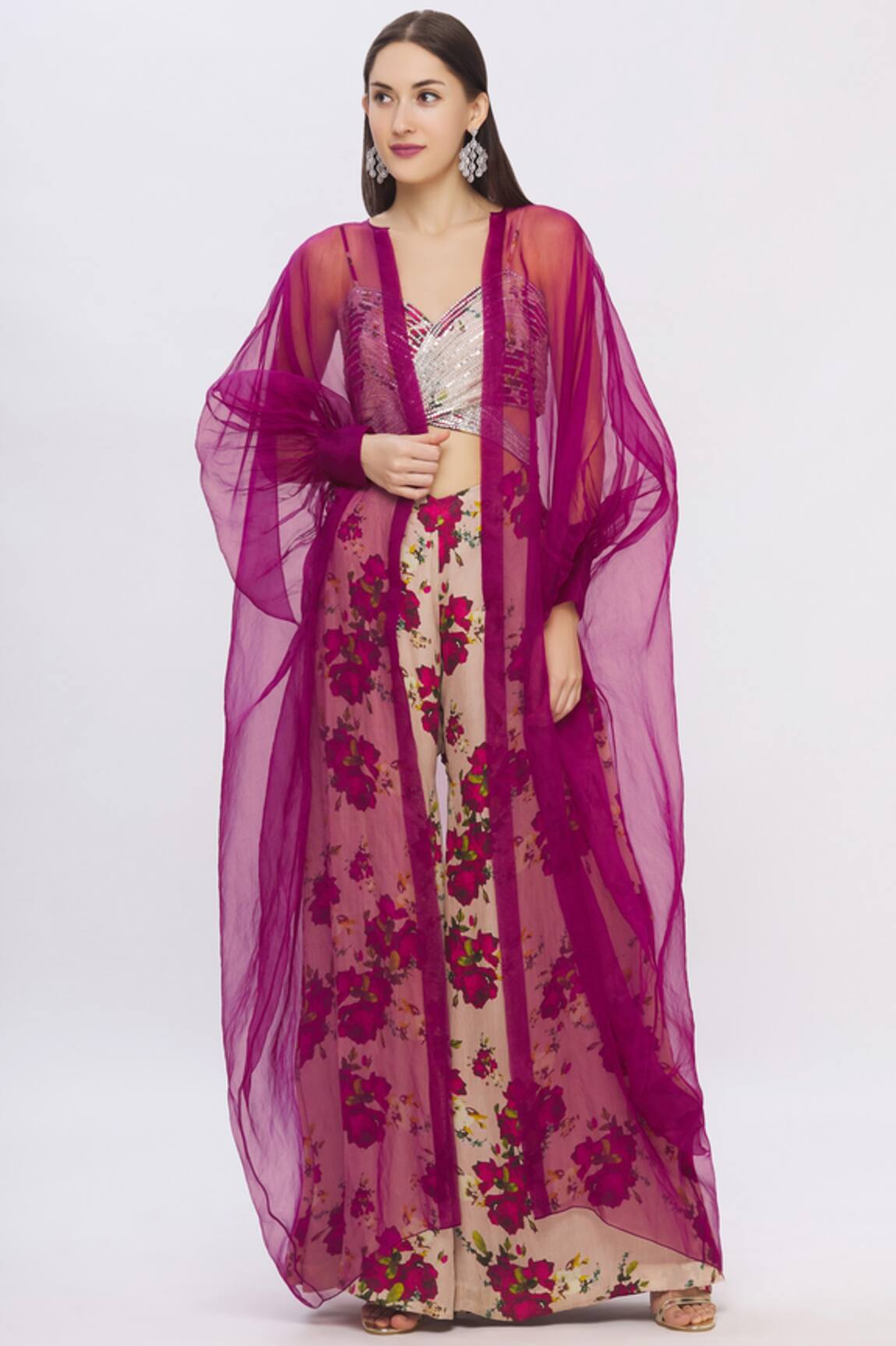 Shehlaa Khan Open Front Cape Jacket