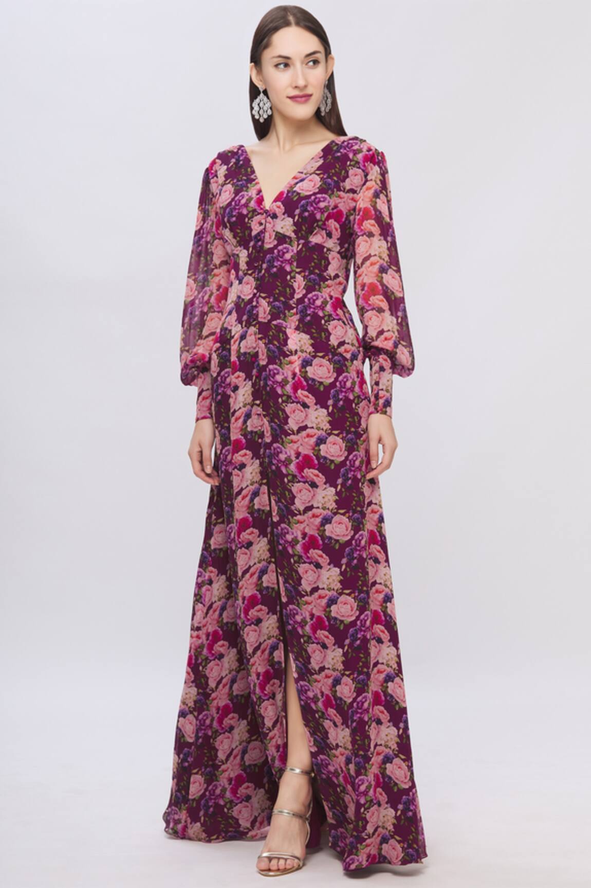 Shehlaa Khan Printed Maxi Dress