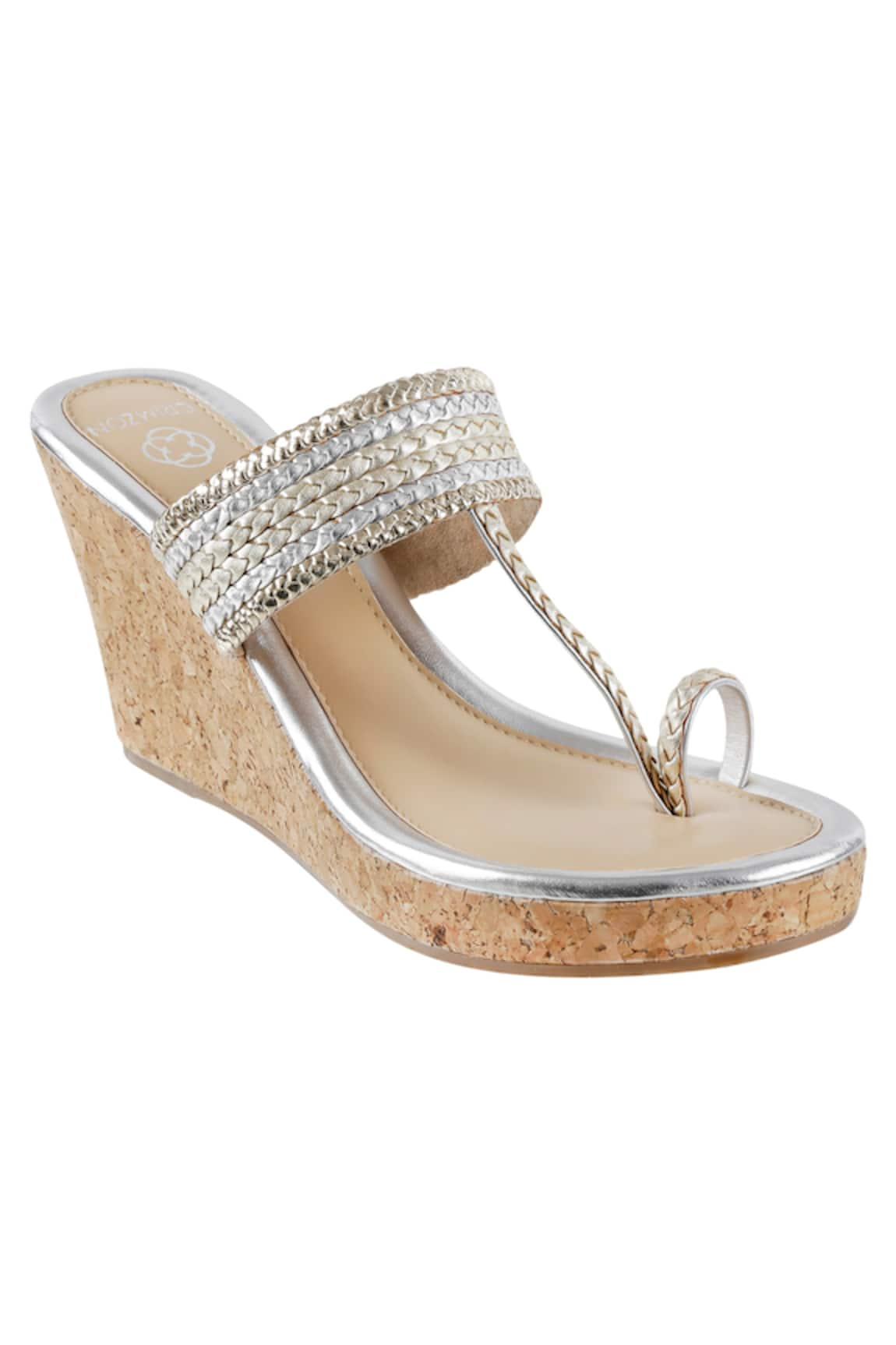 Crimzon Kolhapuri Braided Wedges