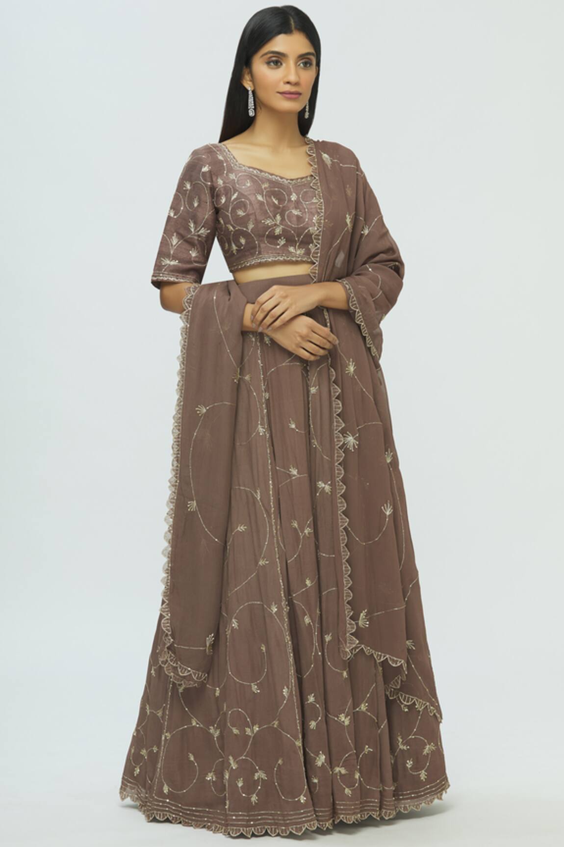 Pleats by Kaksha and Dimple Embroidered Lehenga Set