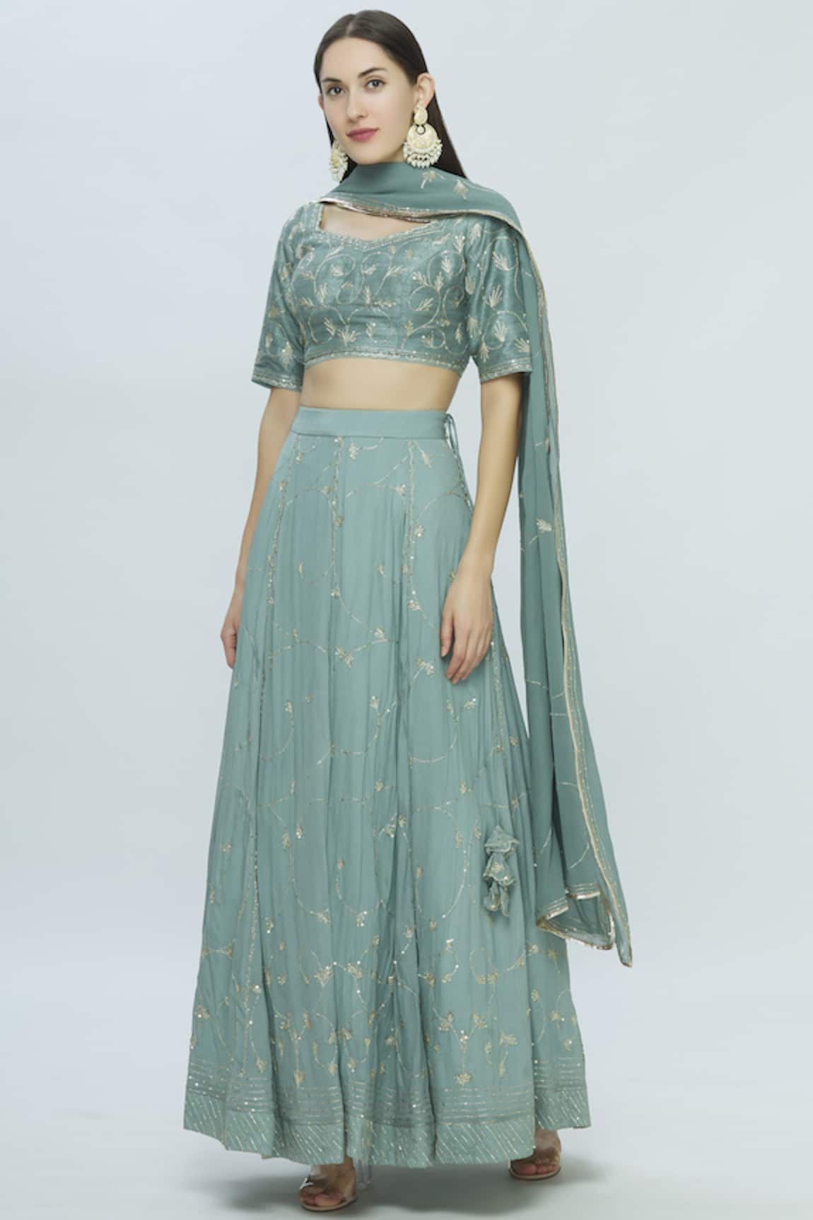 Pleats by Kaksha and Dimple Embroidered Lehenga Set