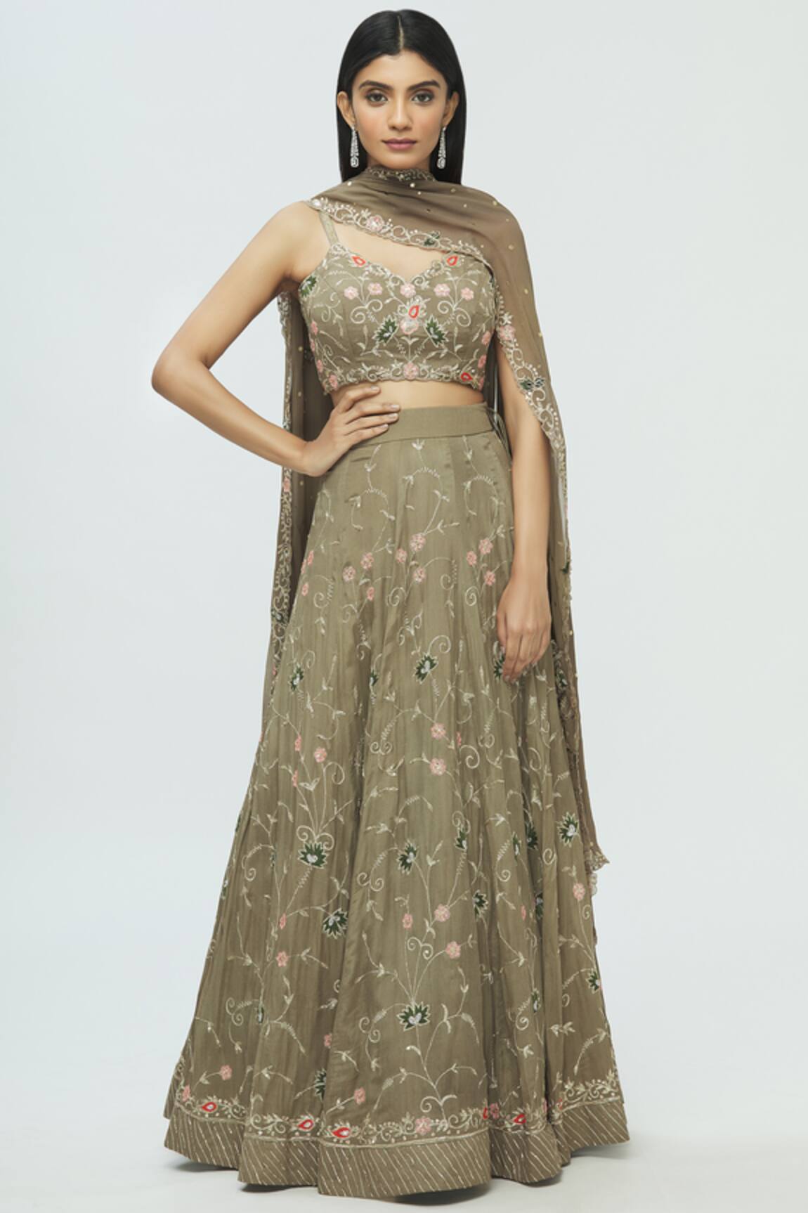 Pleats by Kaksha and Dimple Embroidered Lehenga Set