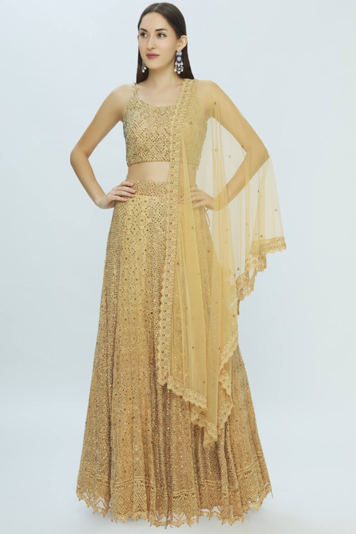 Vandana Sethi Chikankari Embroidered Lehenga Set