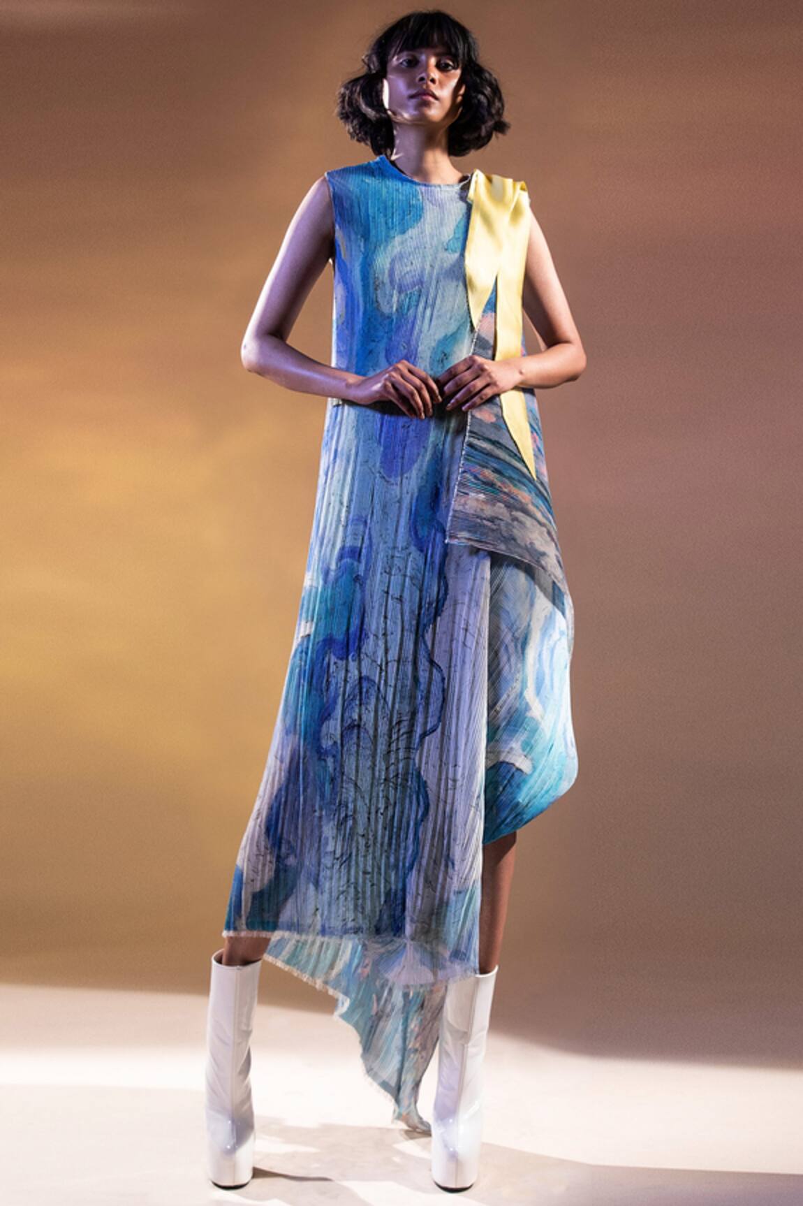 Abhishek Sharma Draped Printed Dress
