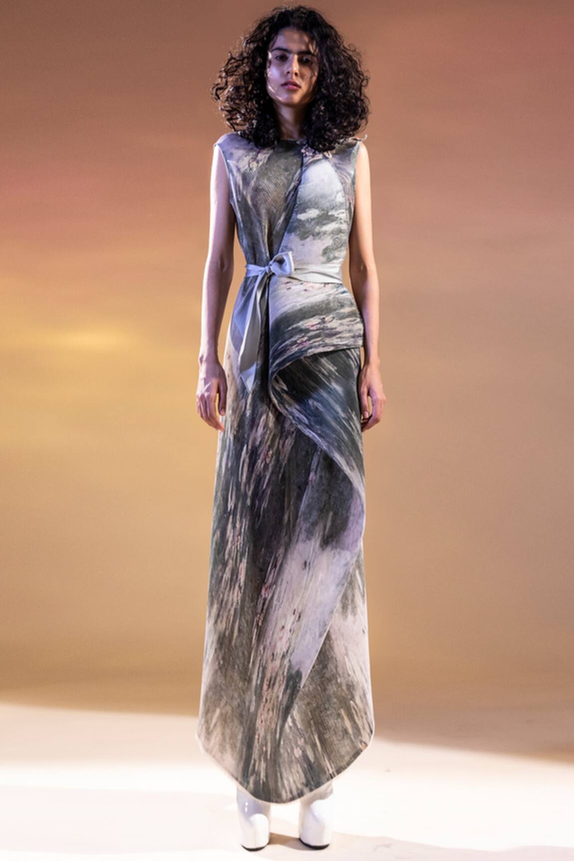 Abhishek Sharma Printed Long Dress